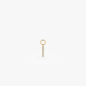 14k Diamond Bar Hoop Charm