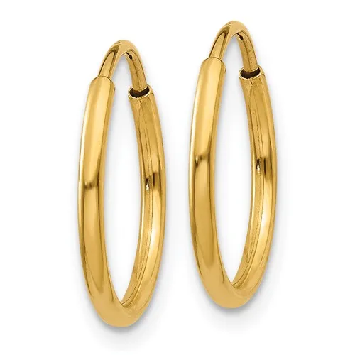 14K Gold Endless Hoop Earring 1.25mm