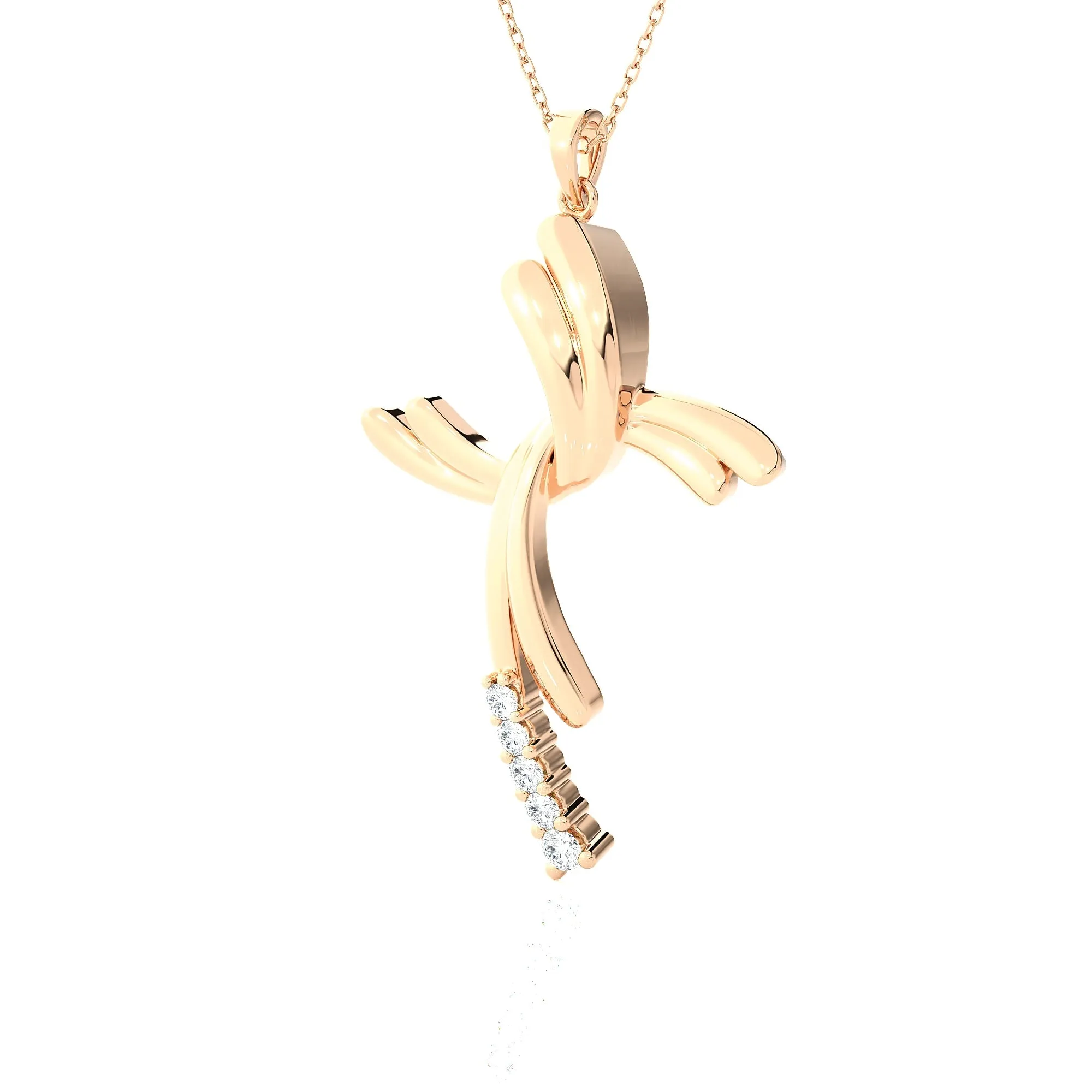 1/6 ctw Round Lab Grown Diamond Cross Pendant