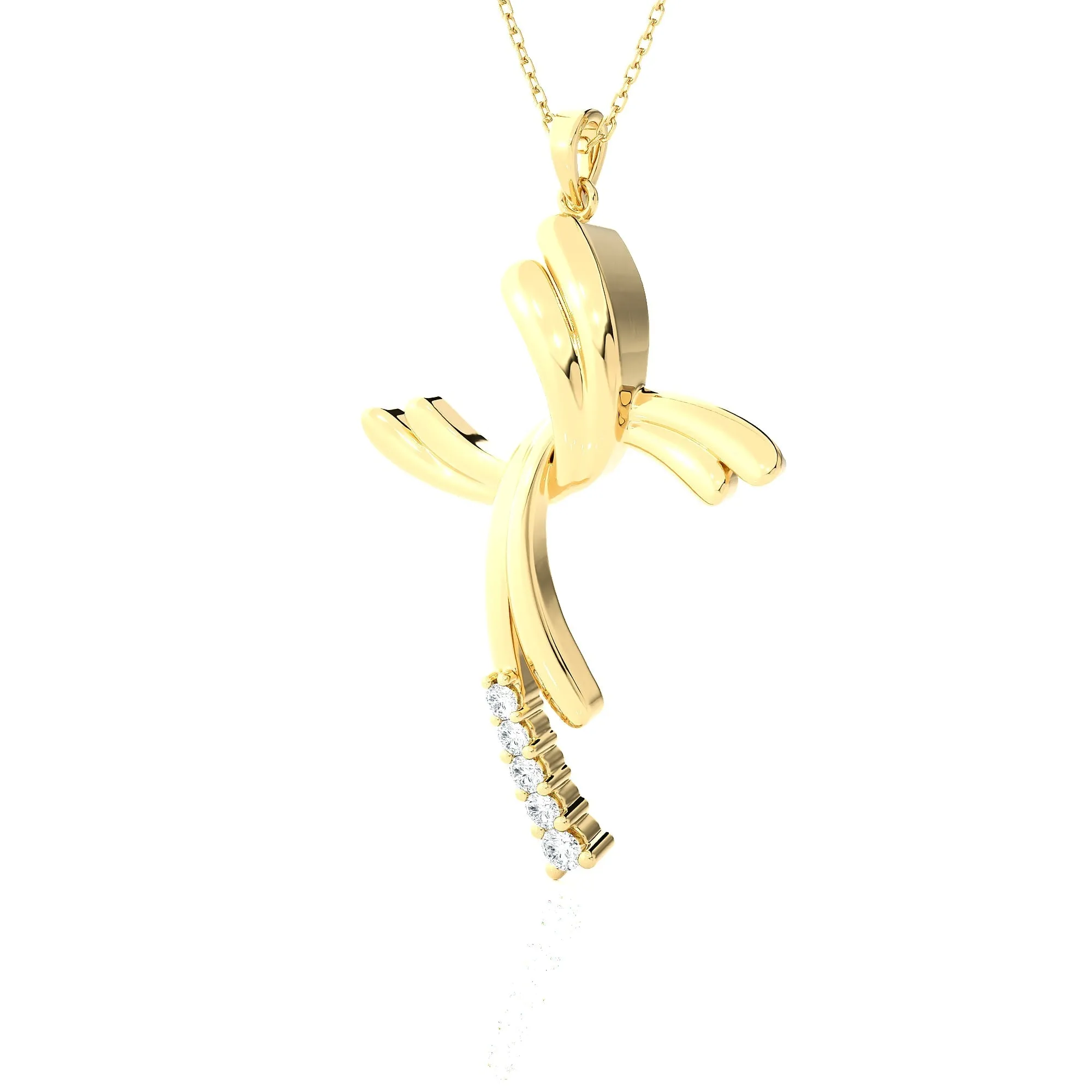 1/6 ctw Round Lab Grown Diamond Cross Pendant