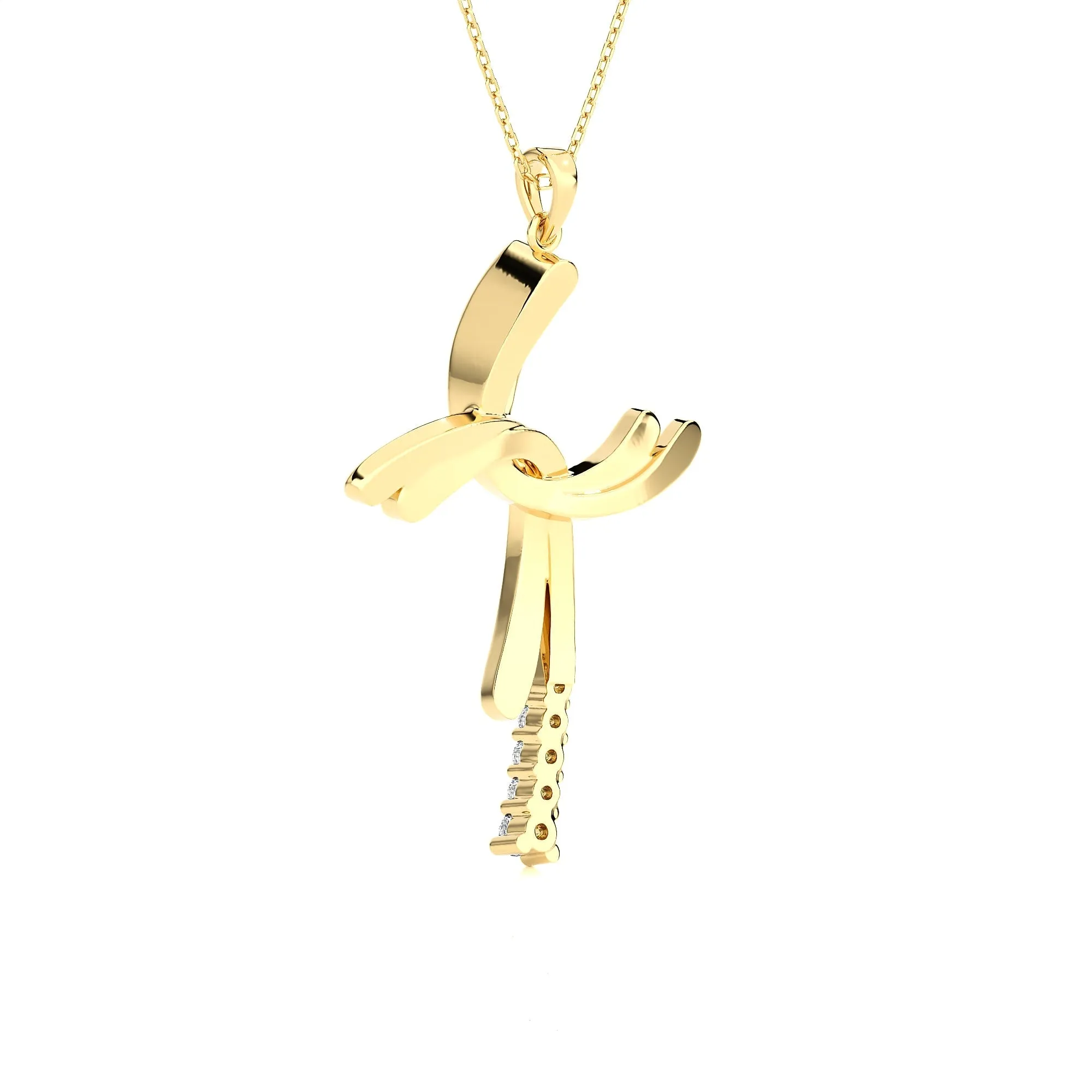 1/6 ctw Round Lab Grown Diamond Cross Pendant