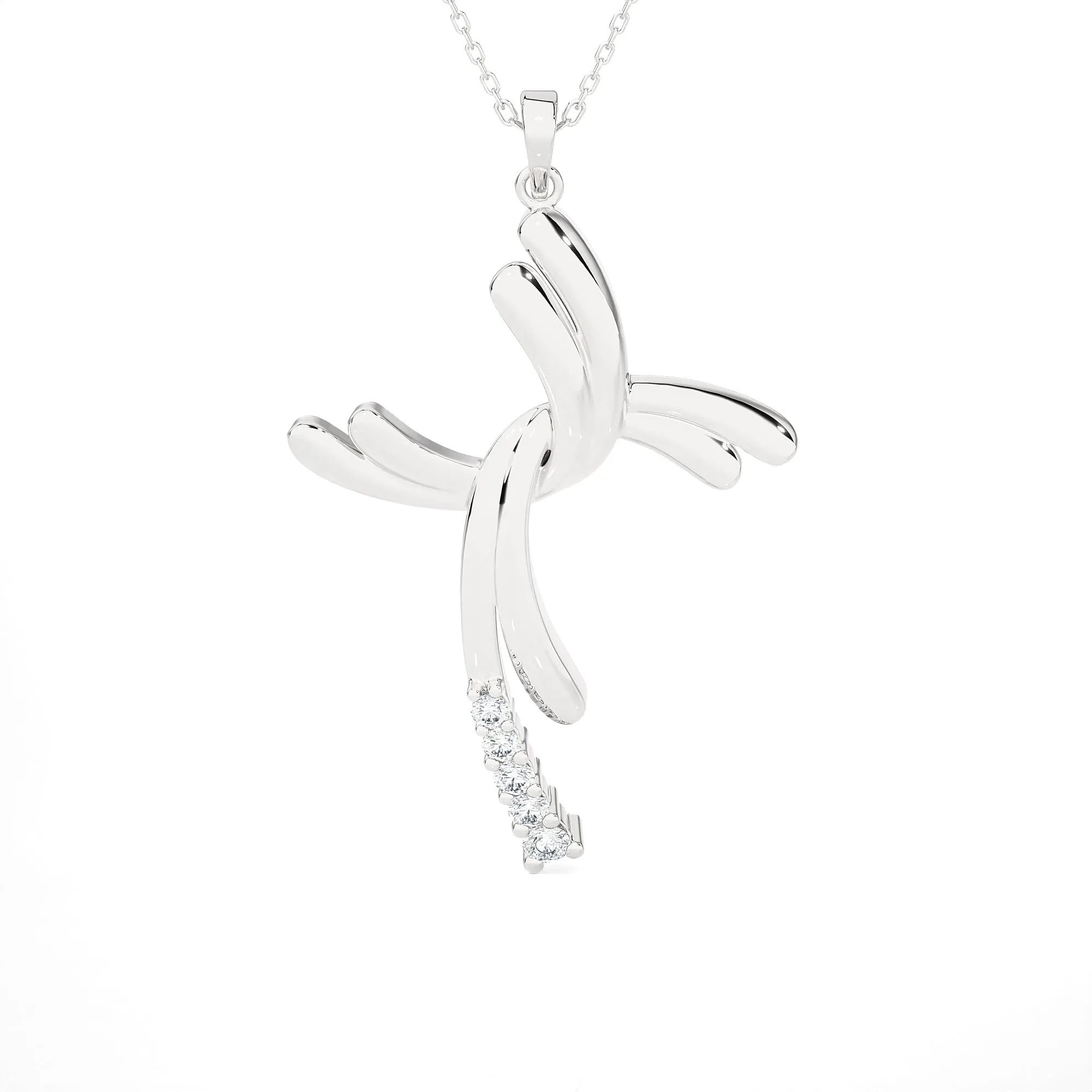 1/6 ctw Round Lab Grown Diamond Cross Pendant