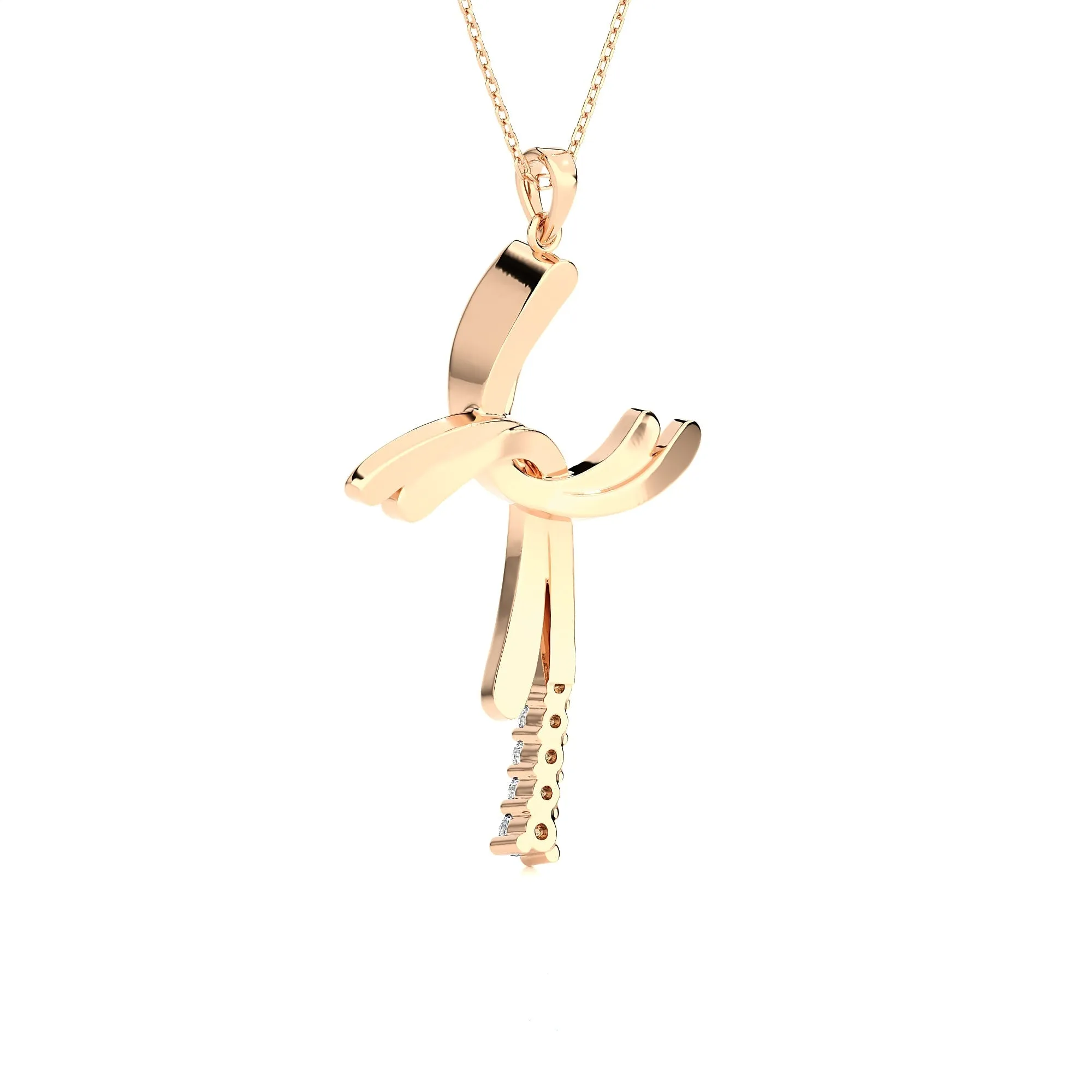 1/6 ctw Round Lab Grown Diamond Cross Pendant