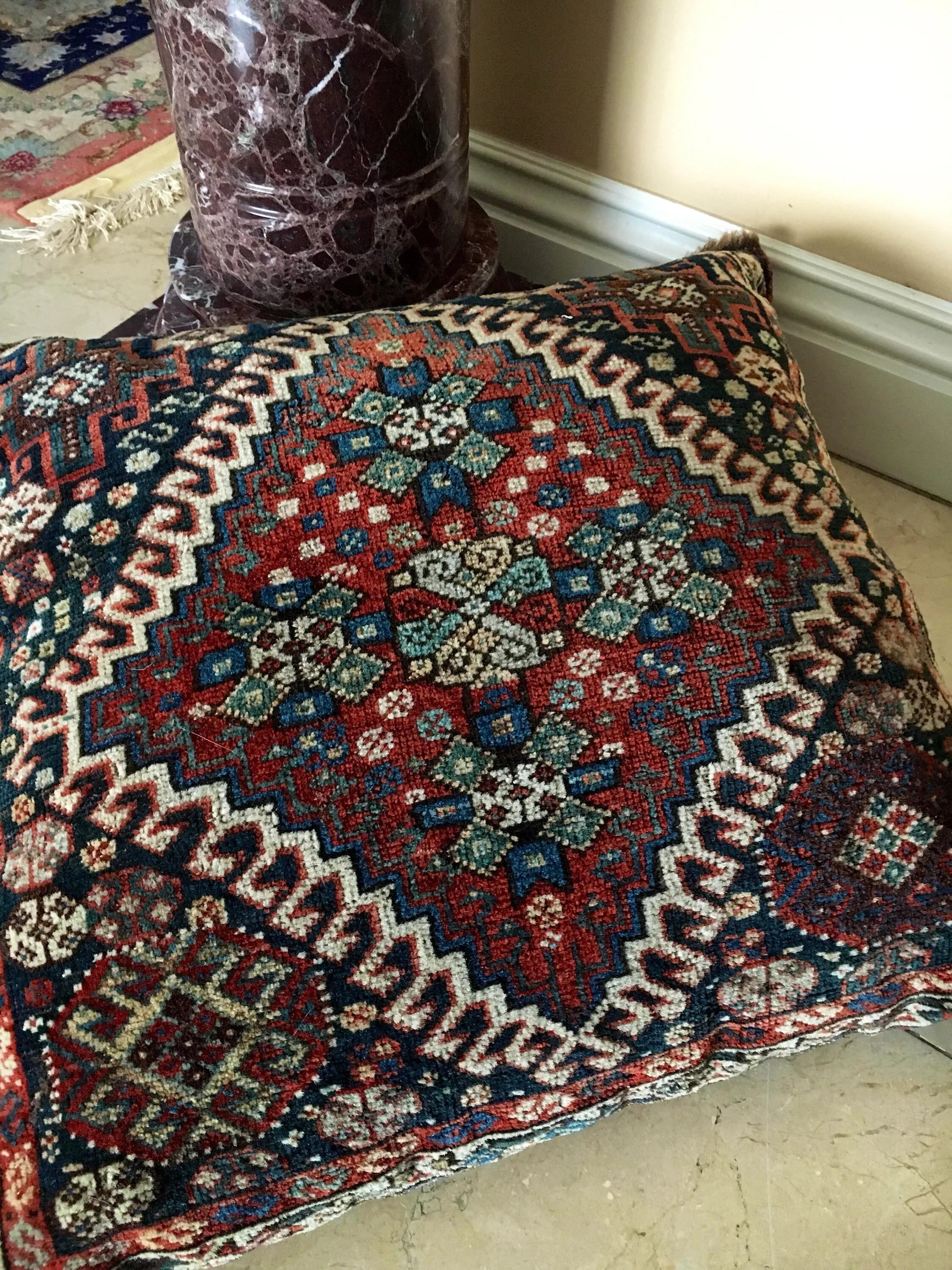 1880s RARE Qashqai Bag Face Pillow