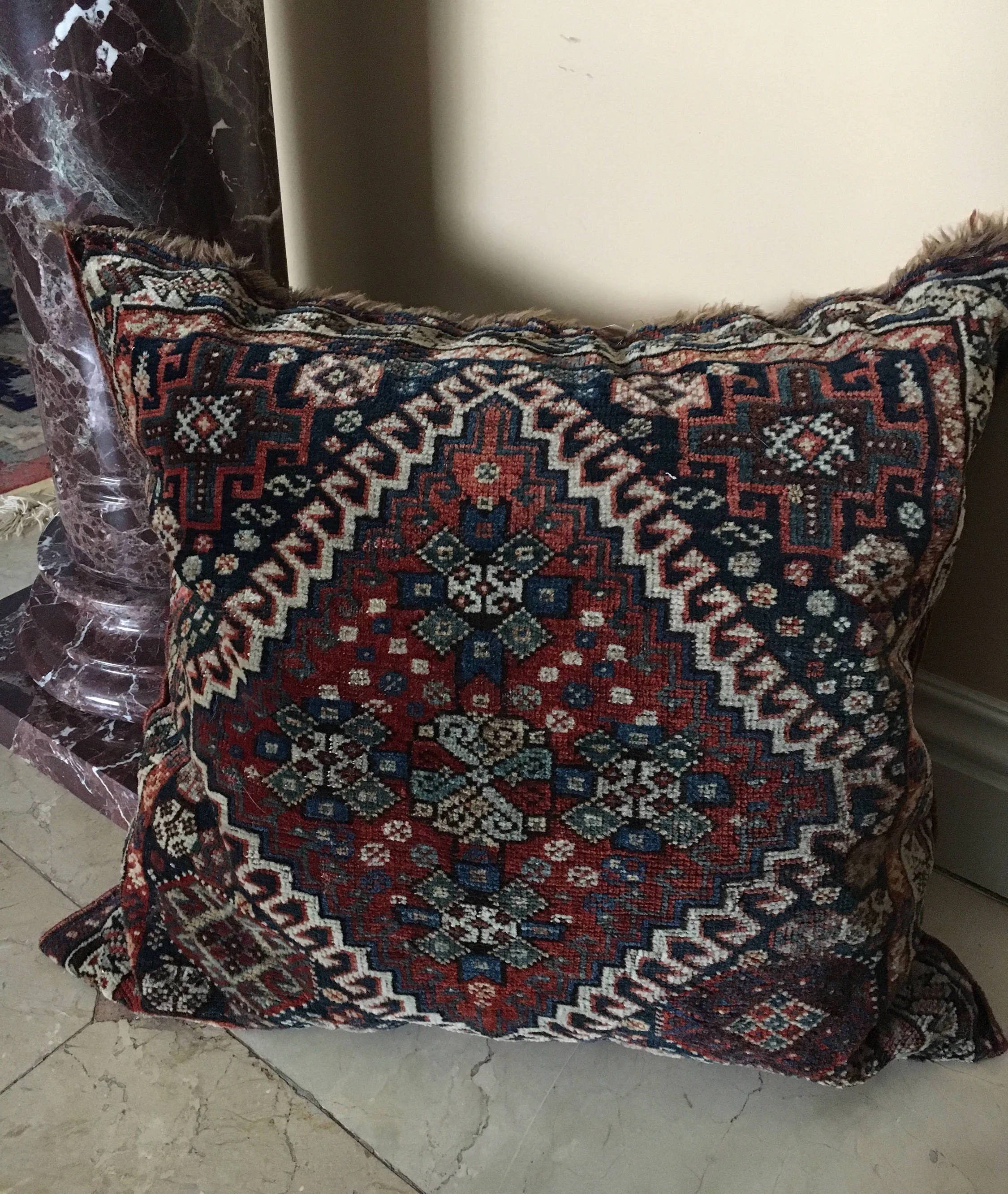 1880s RARE Qashqai Bag Face Pillow