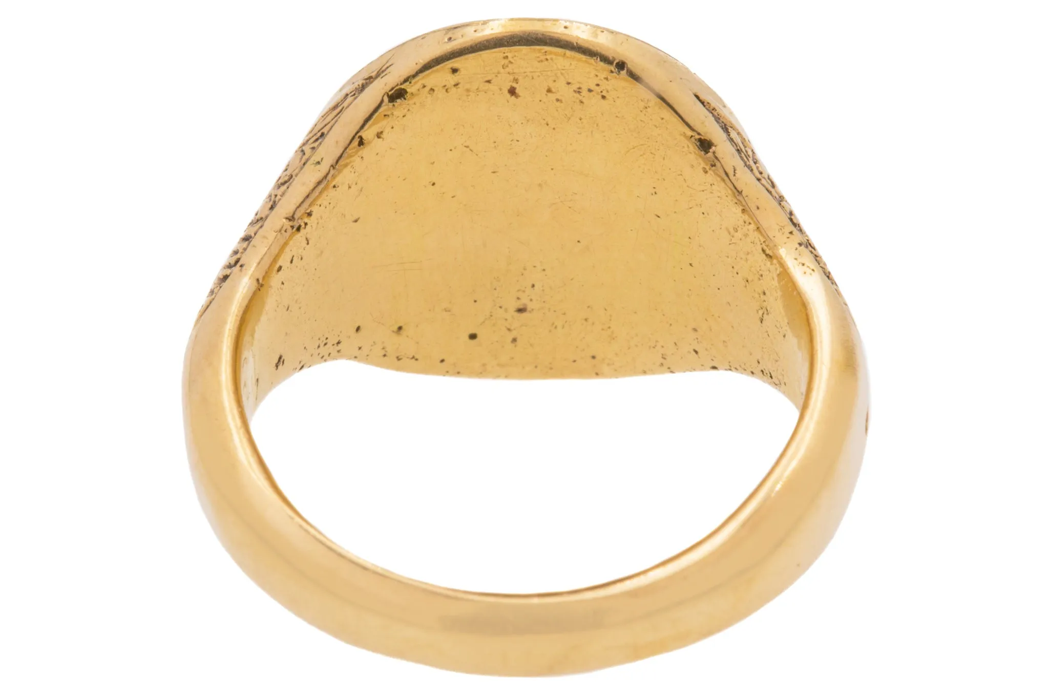 18ct Gold Engraved Signet Ring, 9g