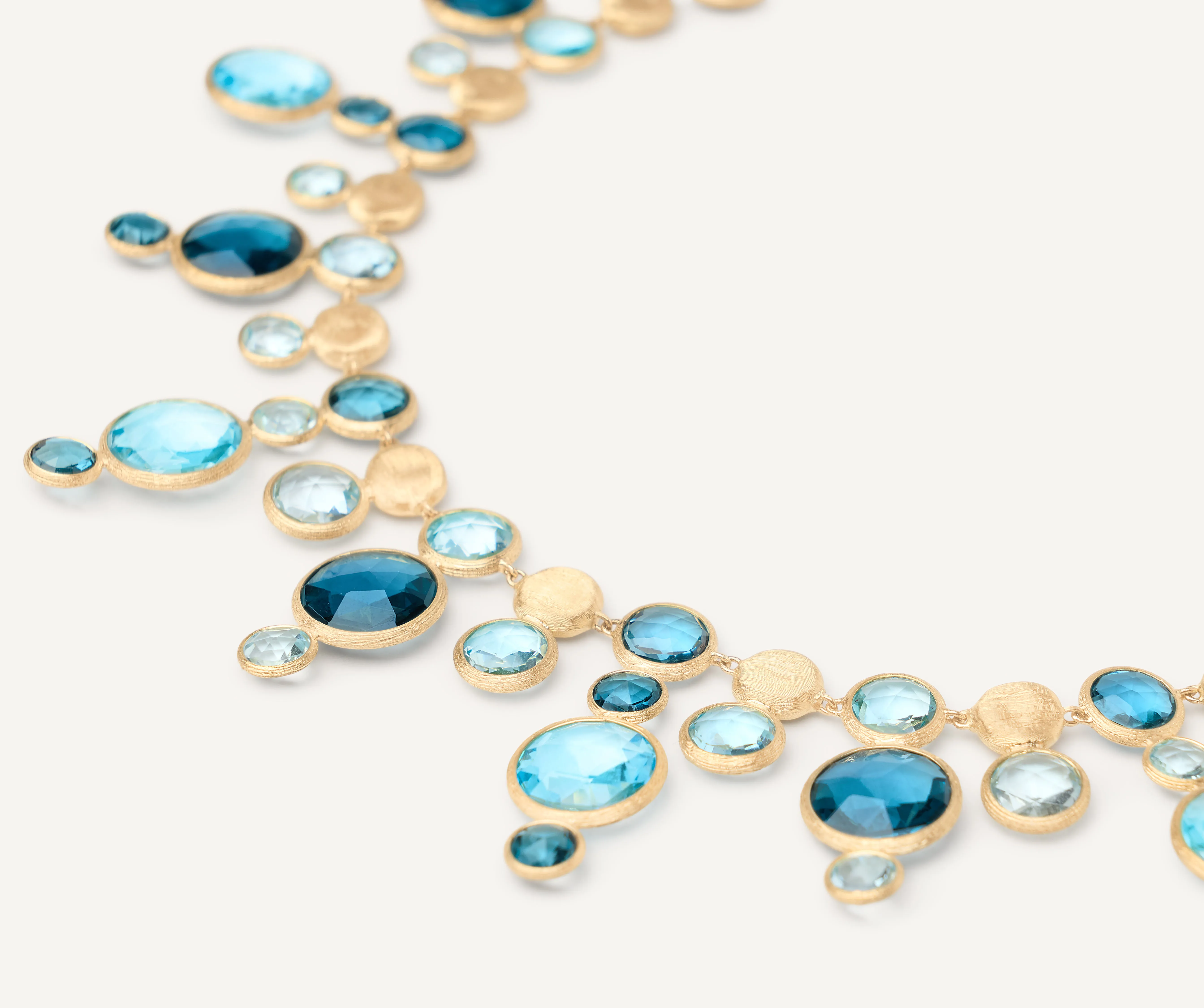 18K Yellow Gold Statement Round Topaz Collar