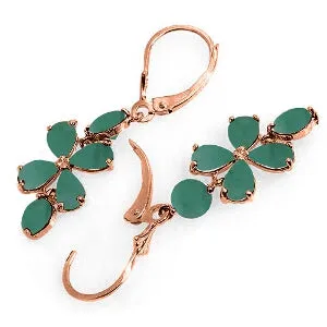 5.32 Carat 14K Solid Rose Gold Chandelier Earrings Natural Emerald