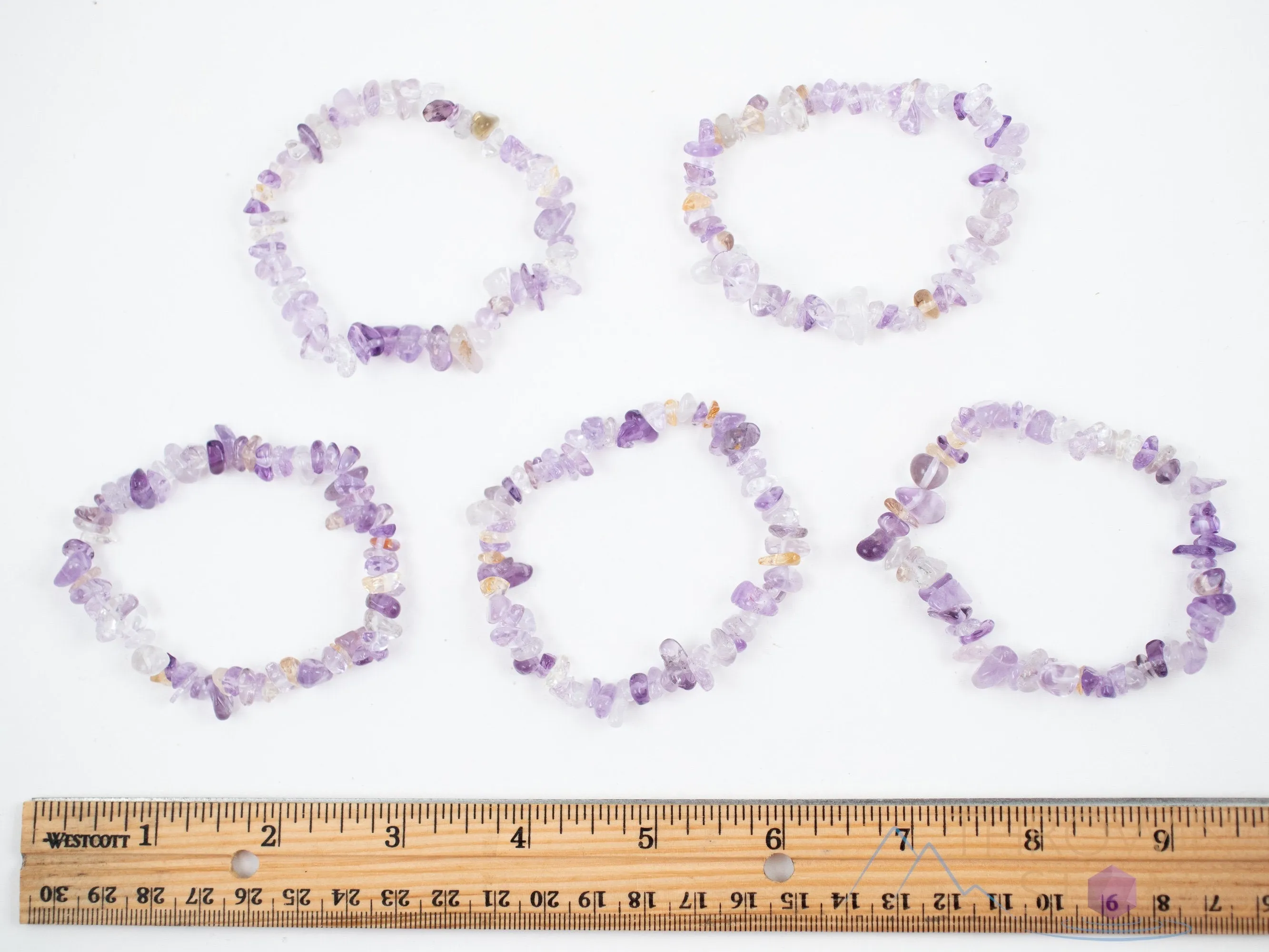 AMETRINE Citrine Amethyst Crystal Bracelet - Chip Beads - Beaded Bracelet, Handmade Jewelry, Healing Crystal Bracelet,  E1776