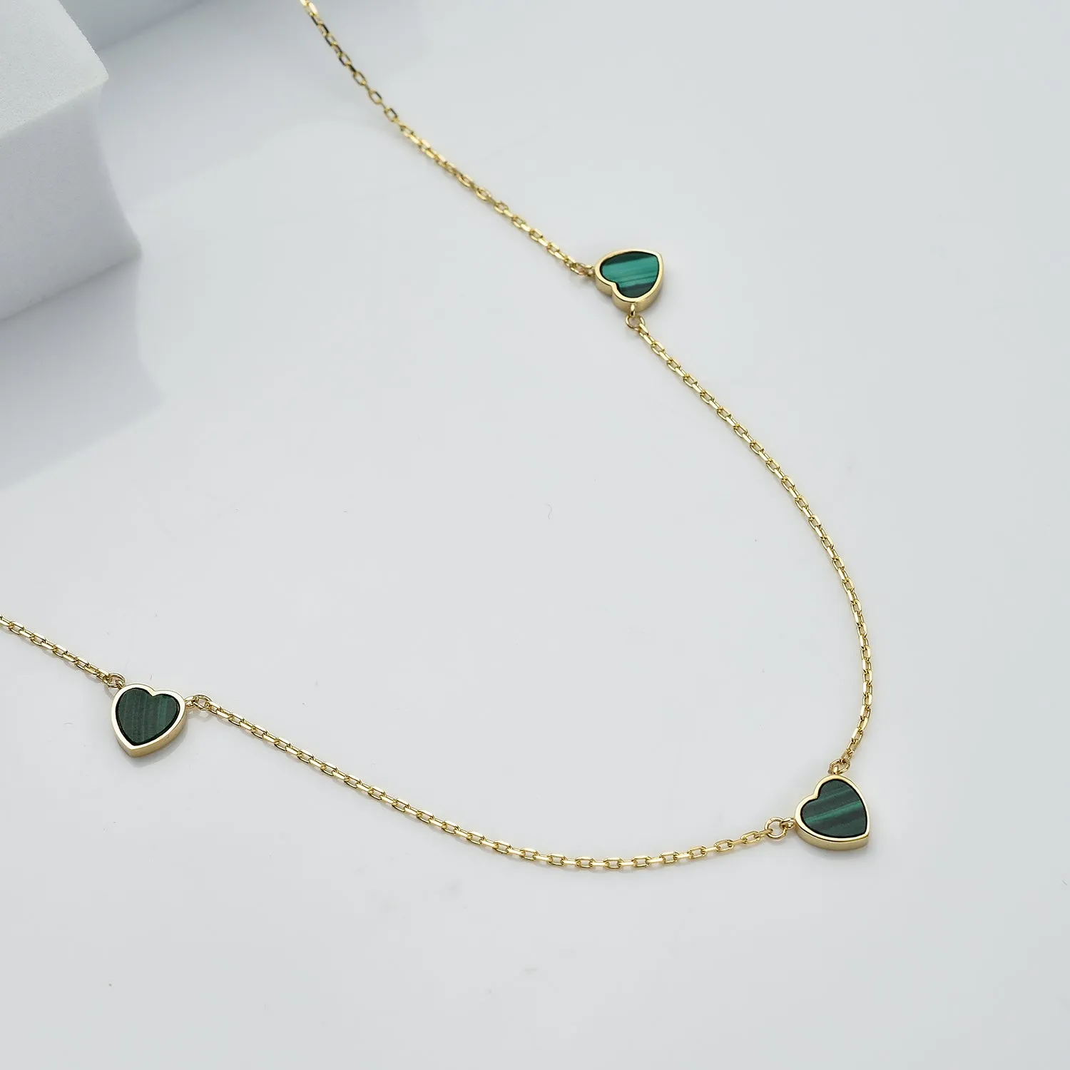 Amore Station Necklace in 9K Gold