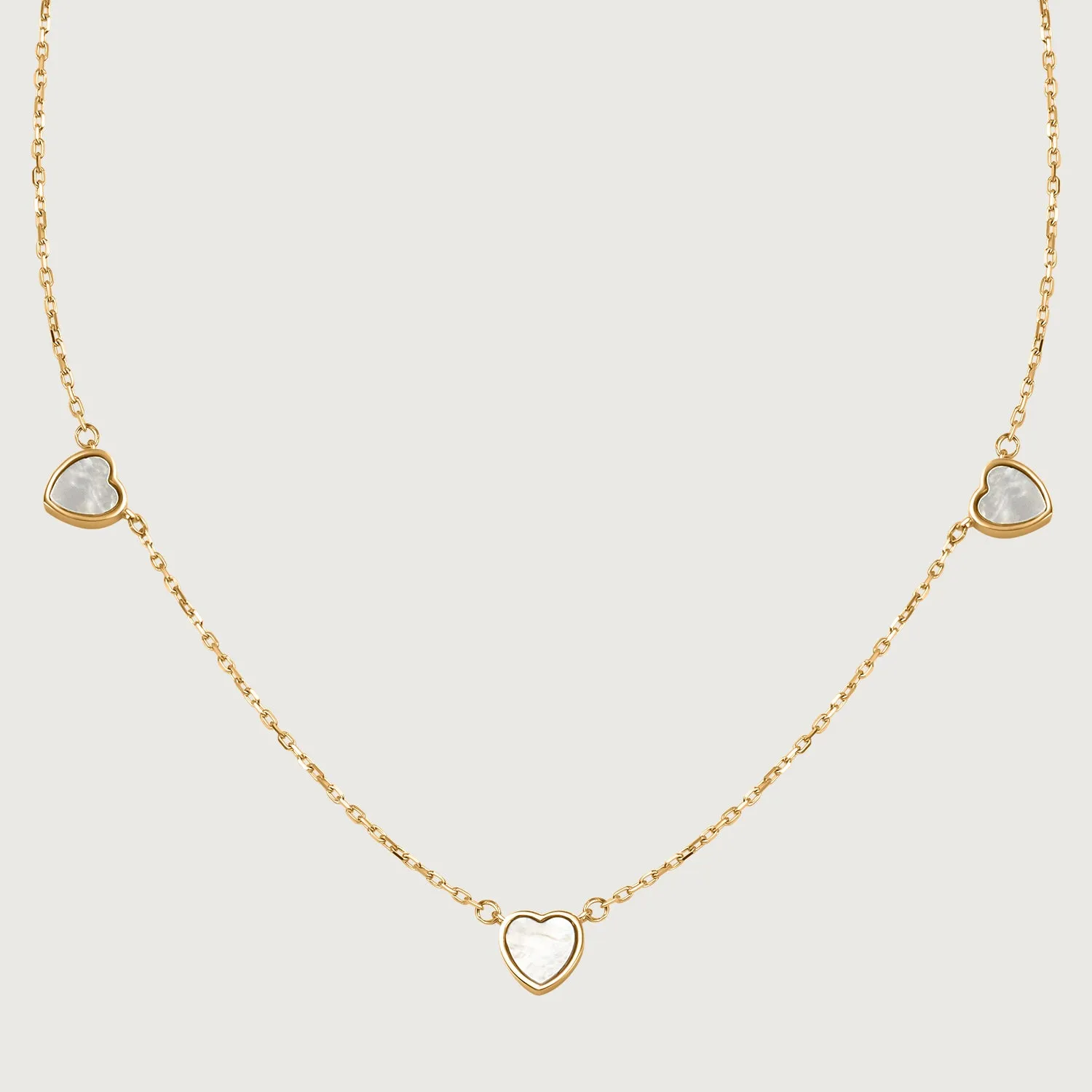 Amore Station Necklace in 9K Gold