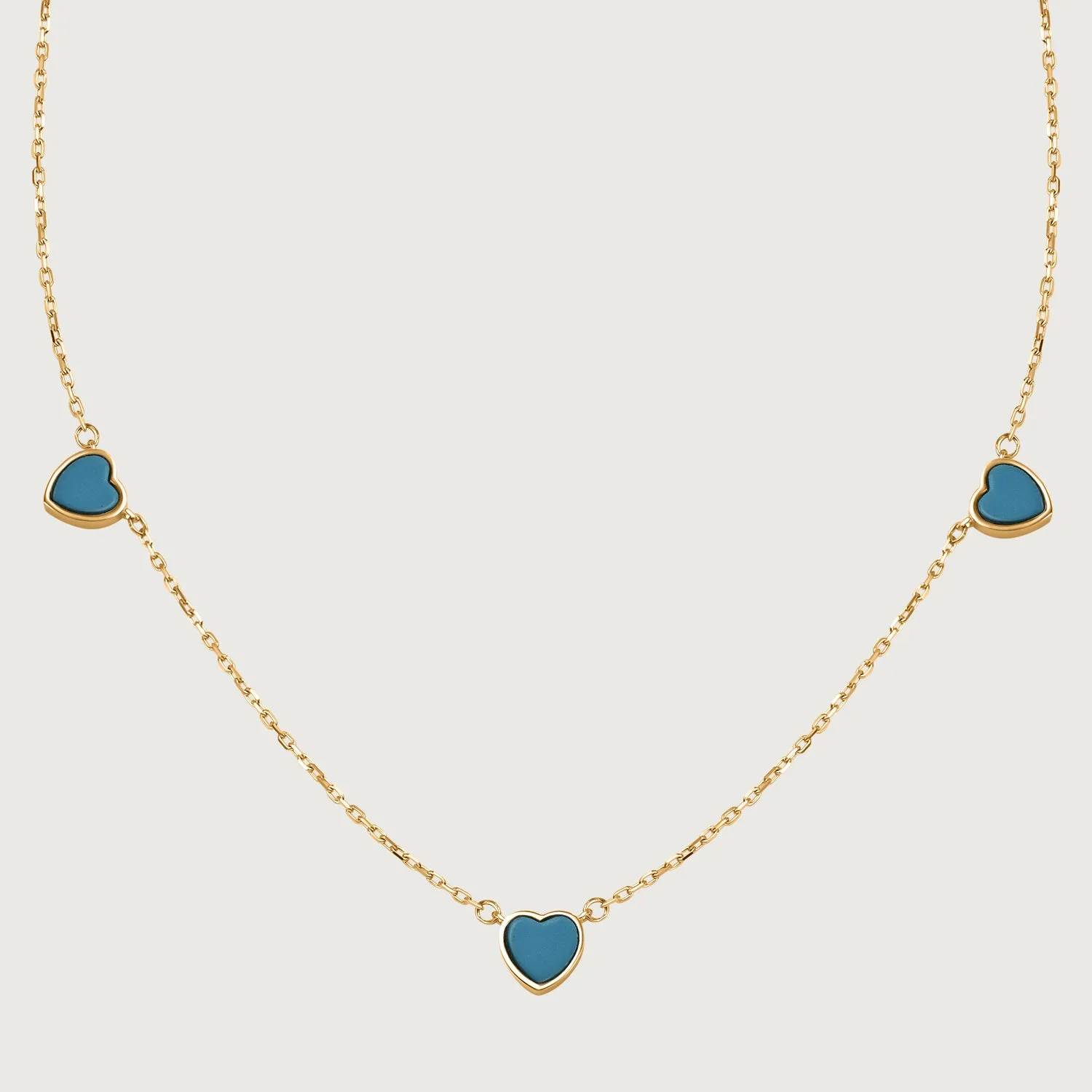 Amore Station Necklace in 9K Gold