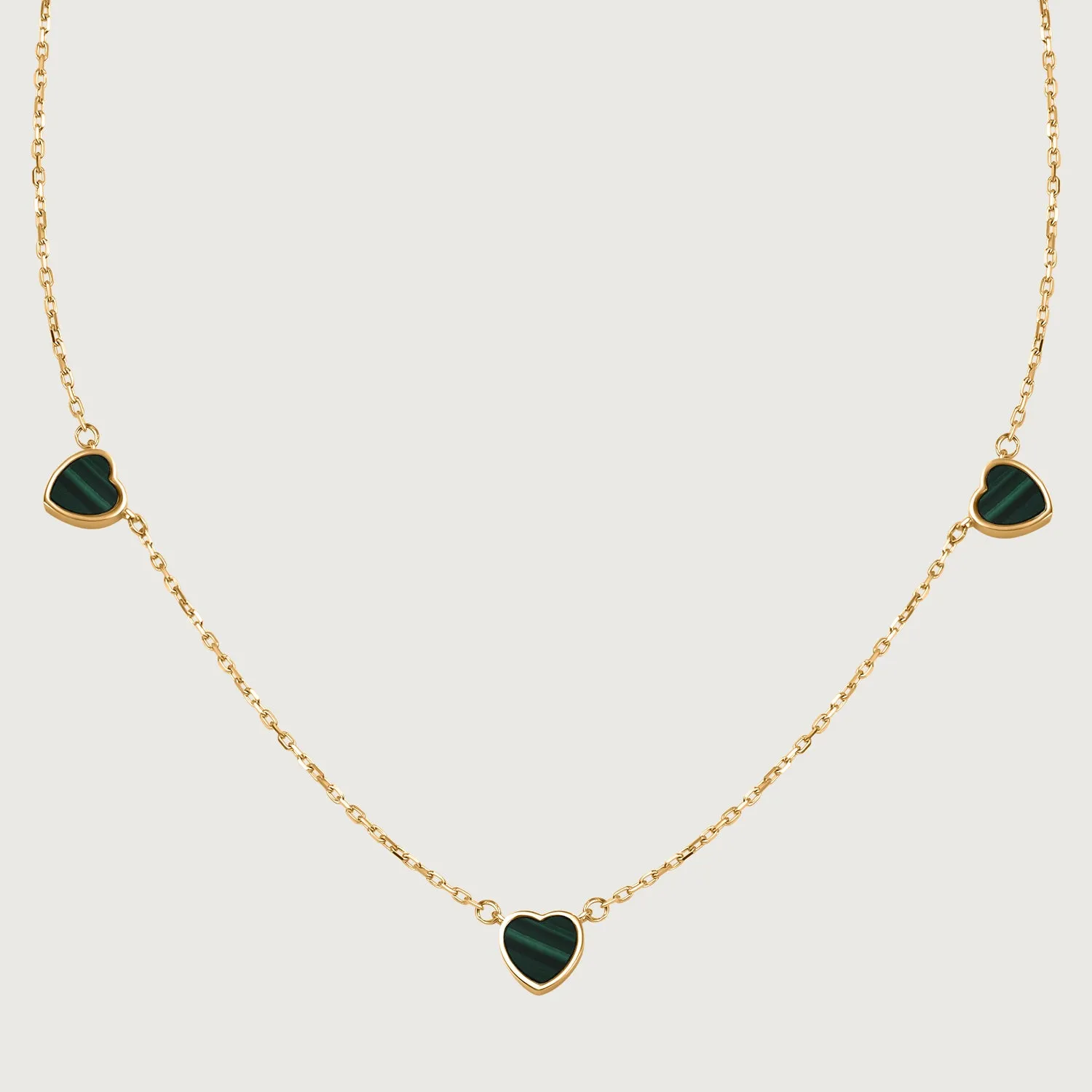Amore Station Necklace in 9K Gold