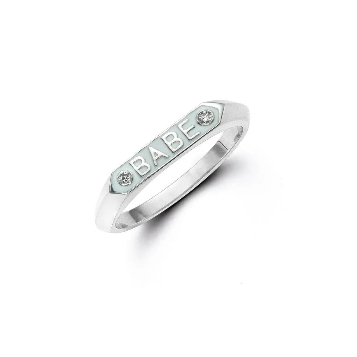 Babe Signet Ring with diamonds