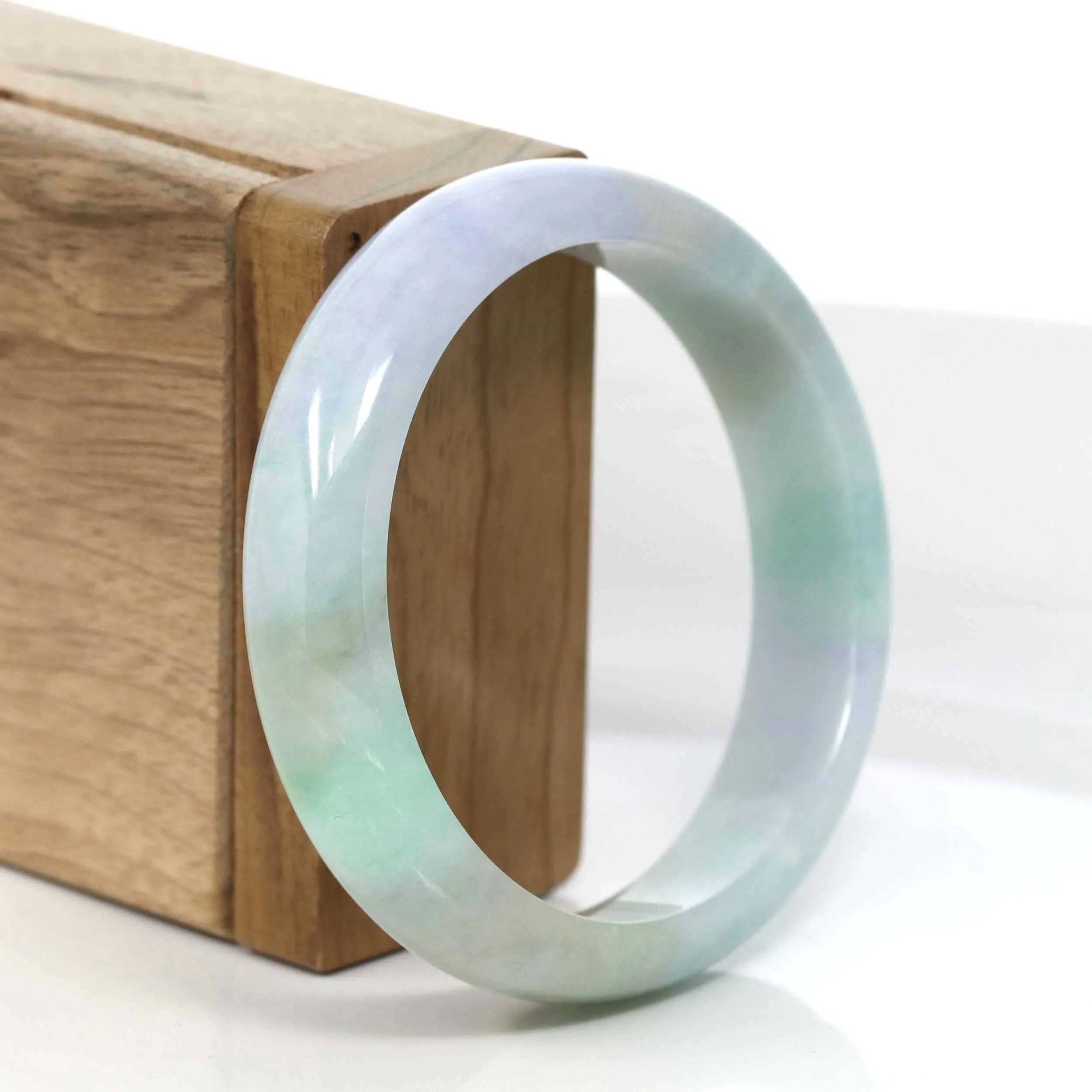 Baikalla Lavender-Green Natural Burmese Jadeite Jade Bangle (56.62mm) #968