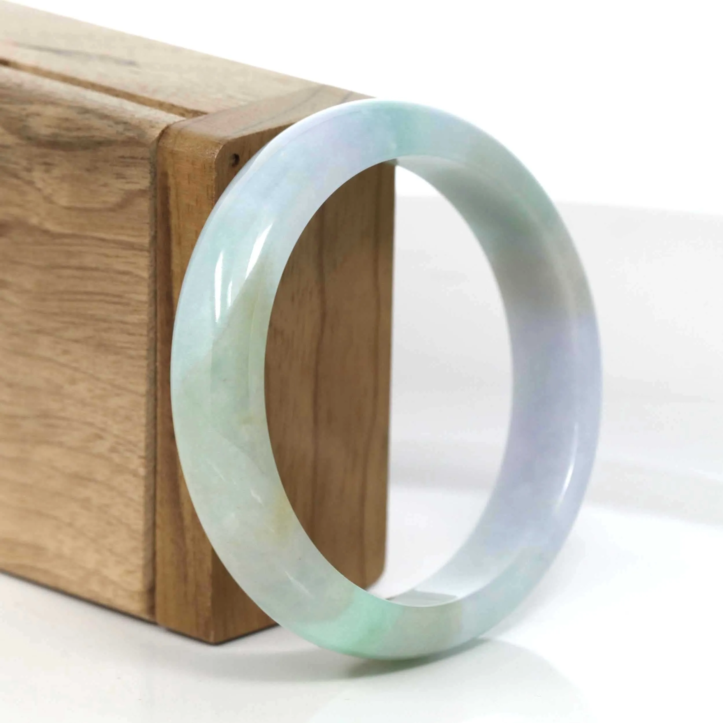 Baikalla Lavender-Green Natural Burmese Jadeite Jade Bangle (56.62mm) #968