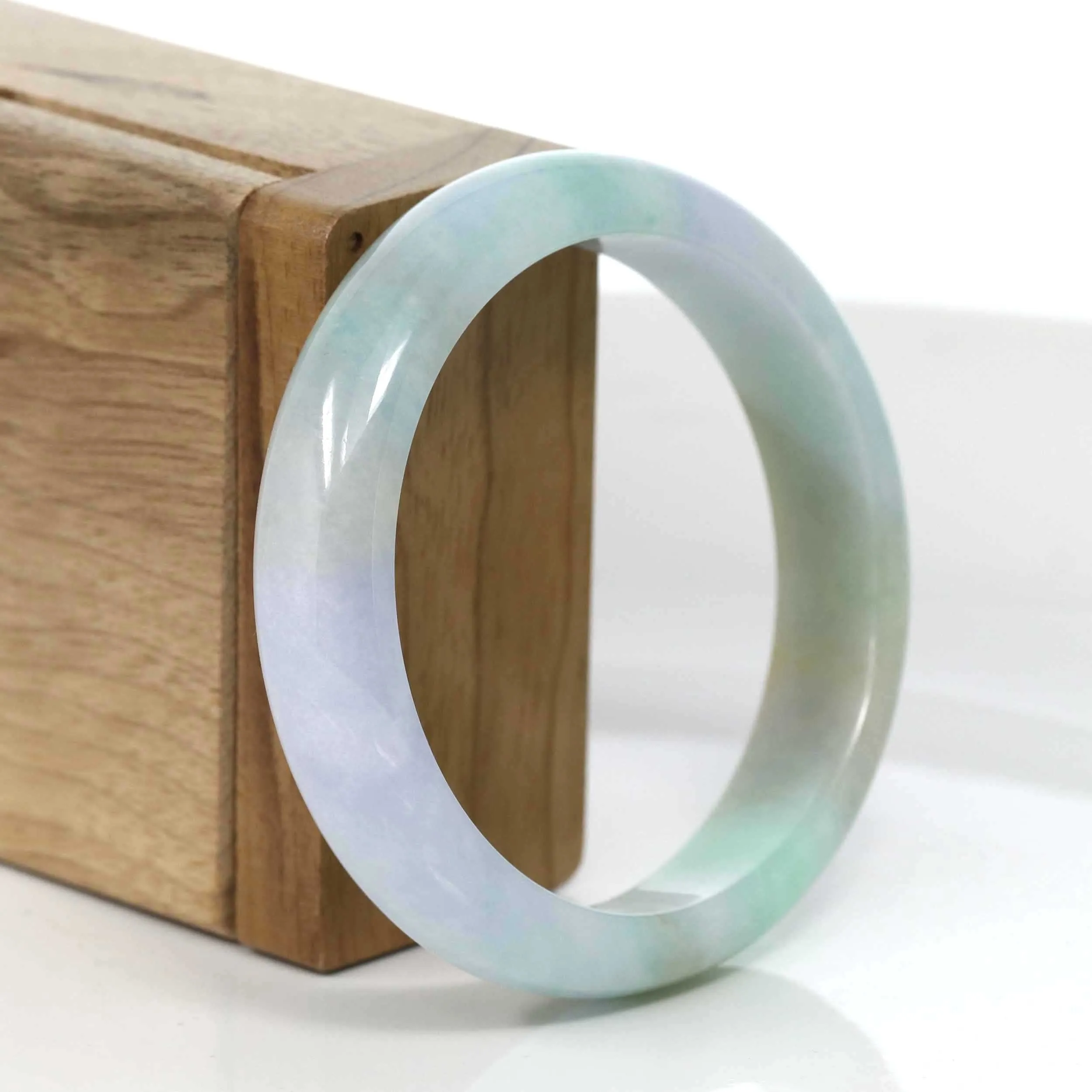 Baikalla Lavender-Green Natural Burmese Jadeite Jade Bangle (56.62mm) #968