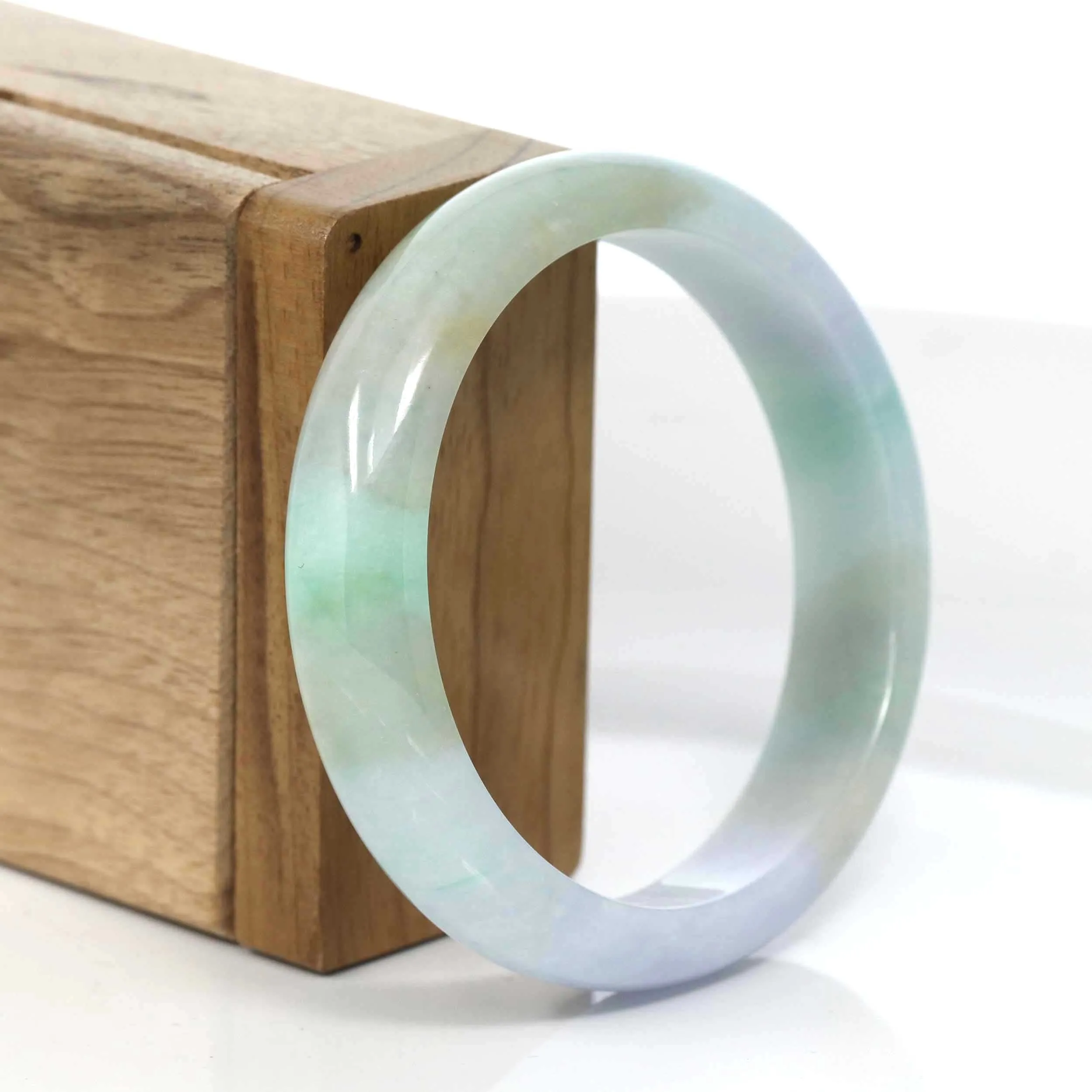 Baikalla Lavender-Green Natural Burmese Jadeite Jade Bangle (56.62mm) #968
