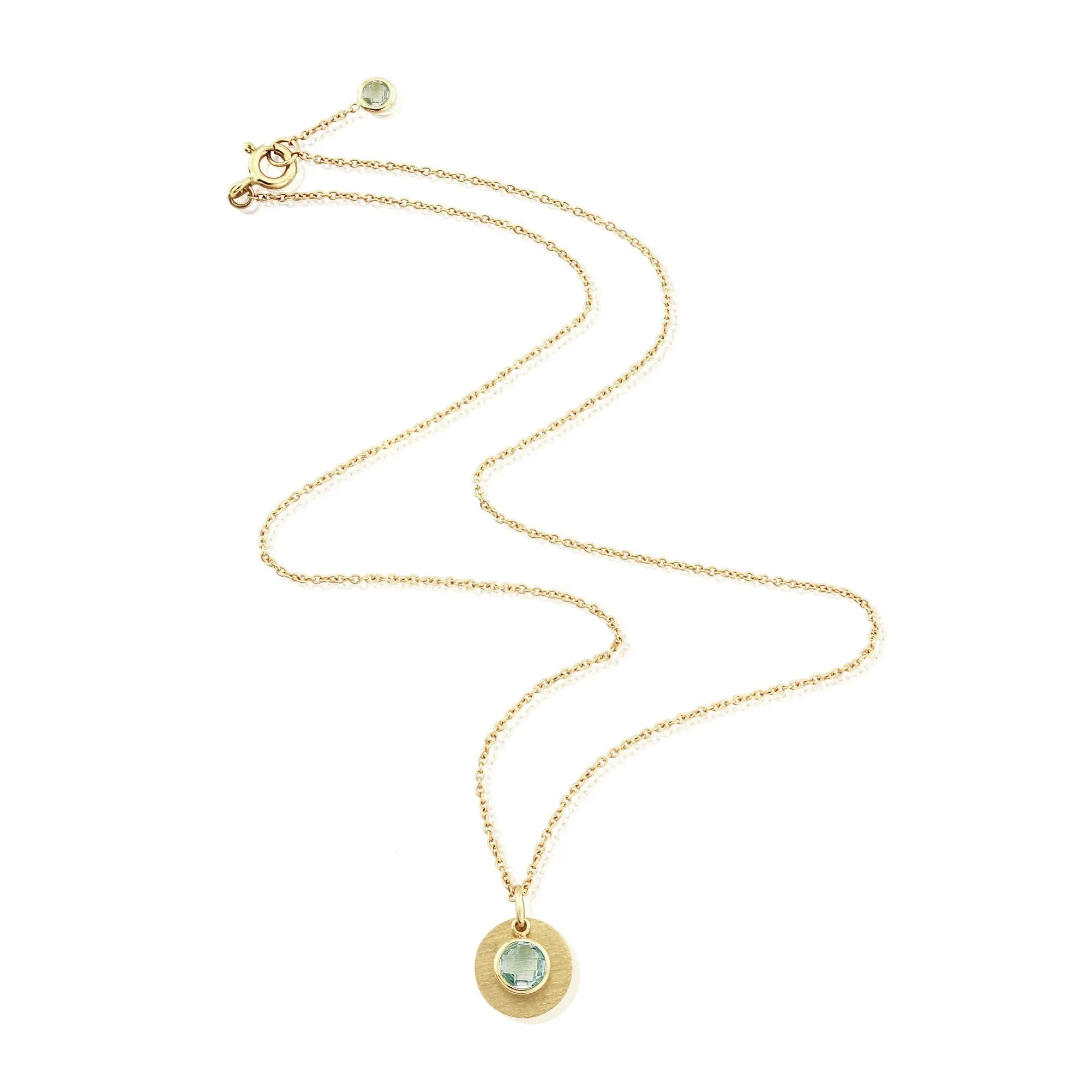 Bali 9ct Gold Blue Topaz March Birthstone Necklace