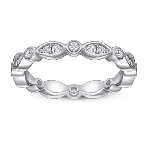 Beading Marquise and Round Zircon Silver Ring for Women