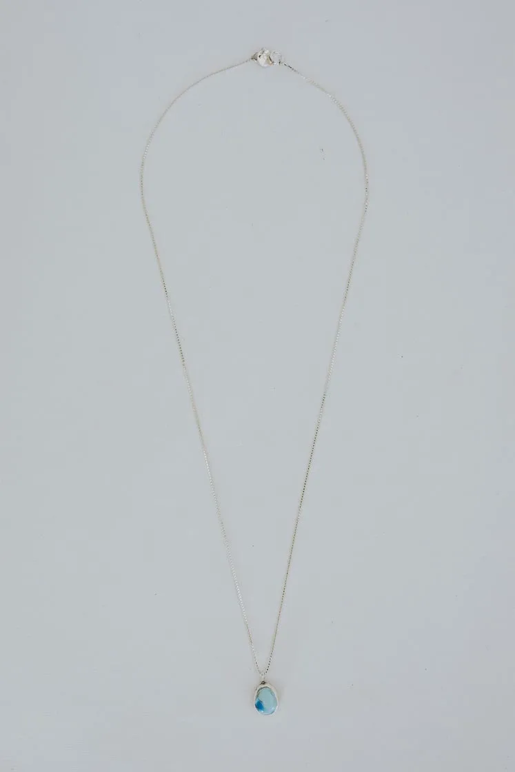 Bezel Set Necklace - Turquoise C