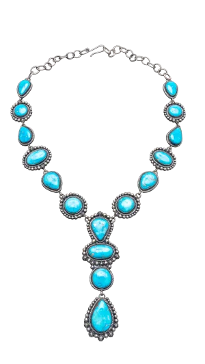 Blue Ridge Turquoise Lariat Necklace & Earring Set | Diane Wiley