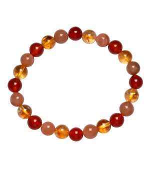 Bracelet Joie de vivre/Bonne humeur — Cornaline, Citrine chauffée A & Pierre de soleil A  (numéro 11)