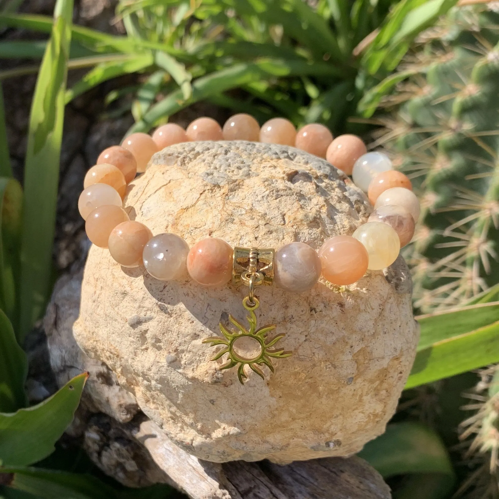 Bracelet pierre de soleil naturelle "une source de chaleur en hivers"