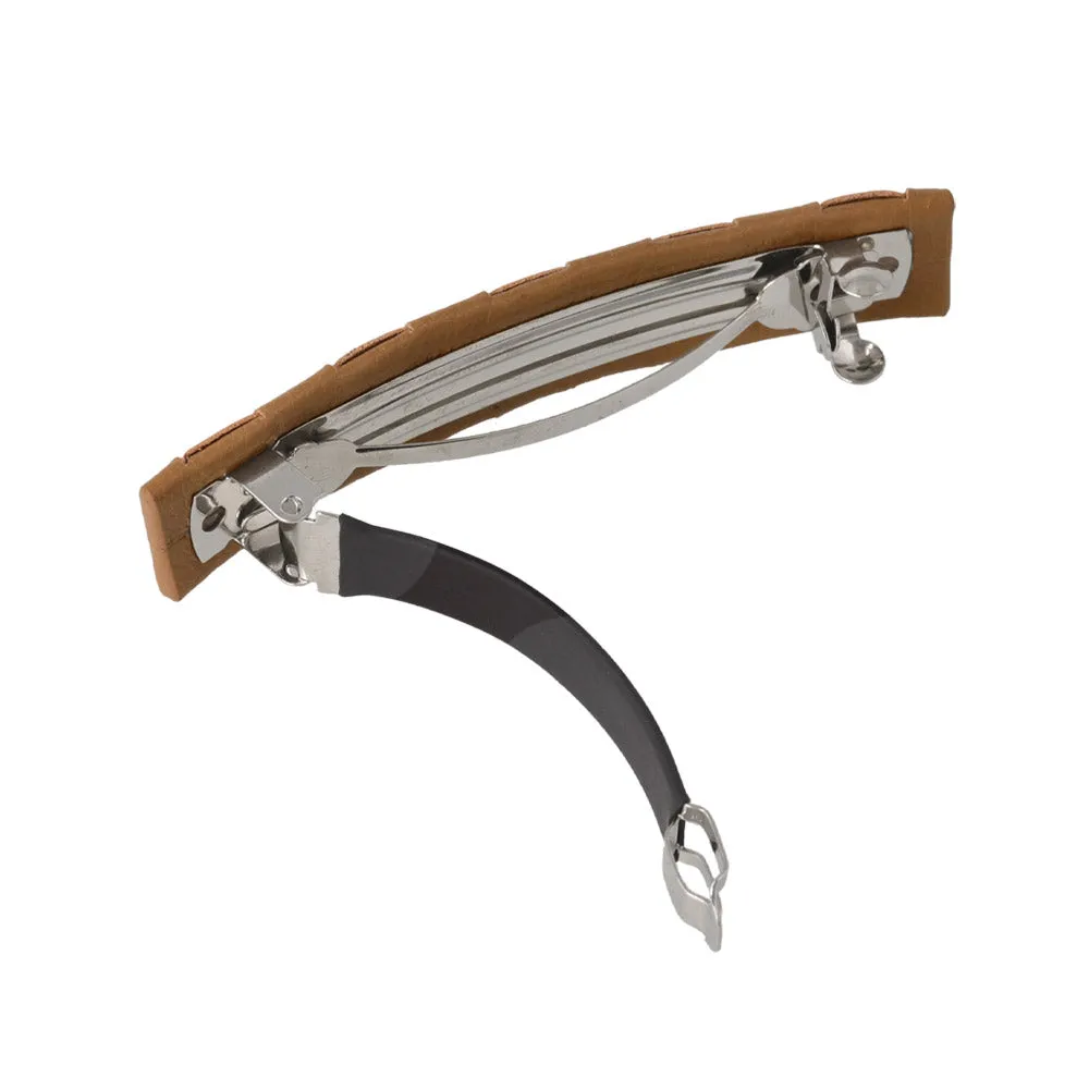 Braided Brown Leather Hair Barrette