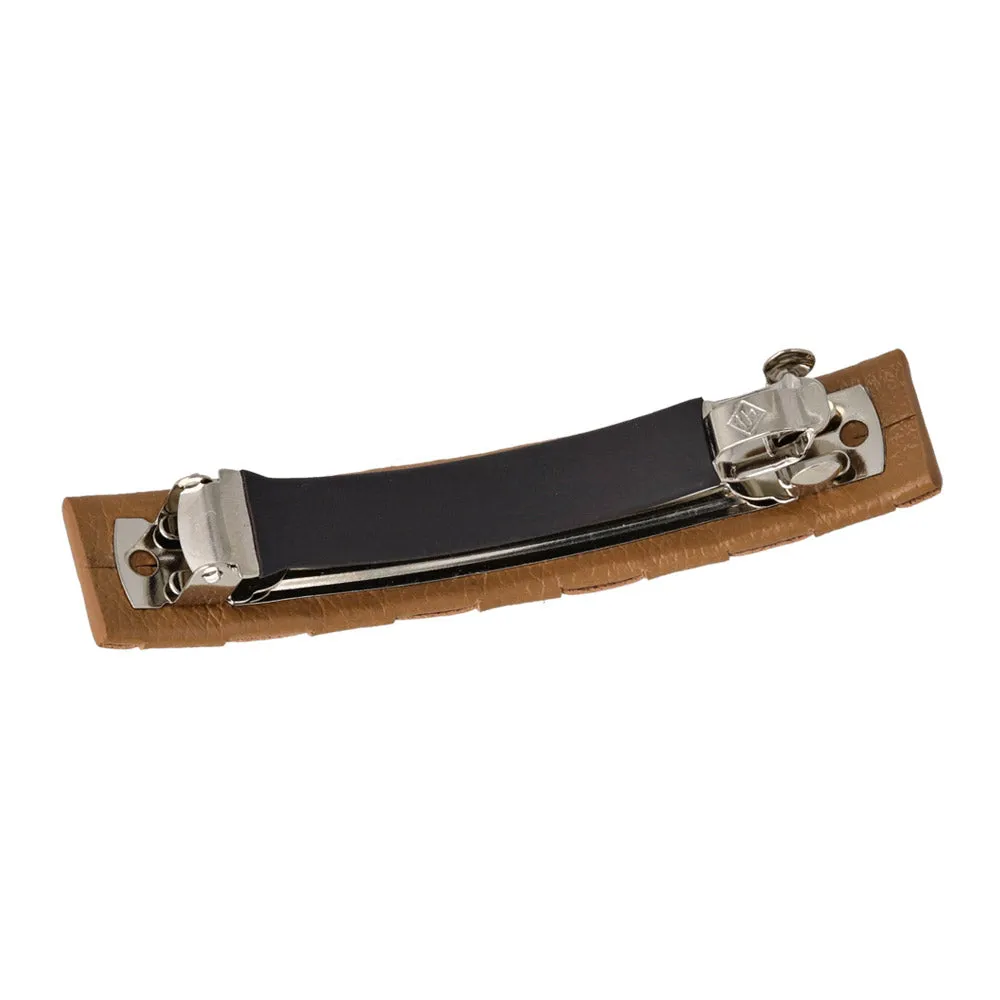 Braided Brown Leather Hair Barrette
