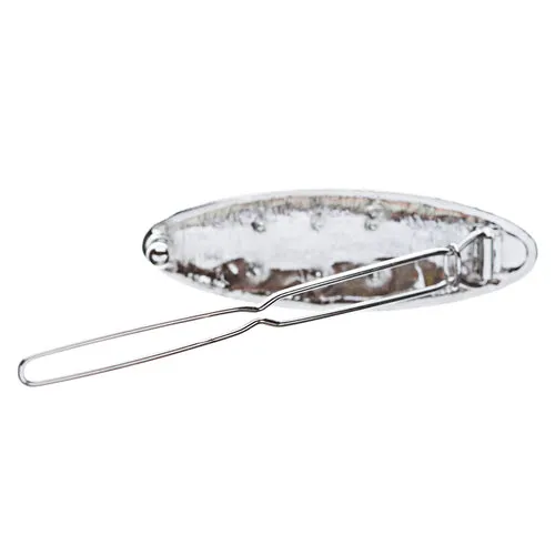 Bridal Wedding Jewelry Crystal Rhinestone Simple Oval Design Hair Pin Silver