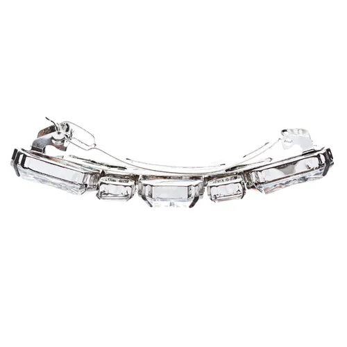 Bridal Wedding Prom Jewelry Crystal Multi Shapes Cut Dazzle Hair Barrette Clip Silver