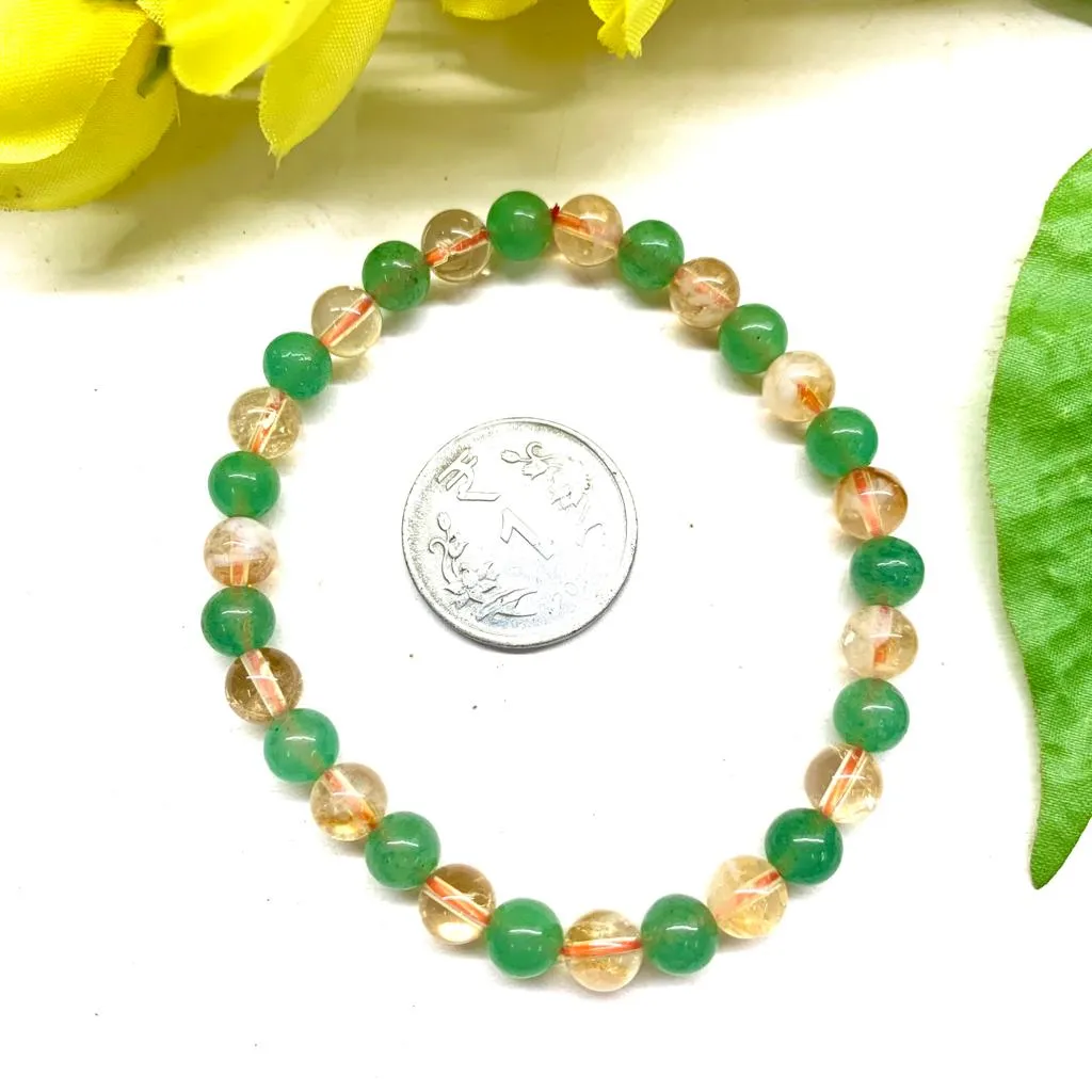 Citrine & Green Aventurine Bracelet Alternate beads (Career Growth)