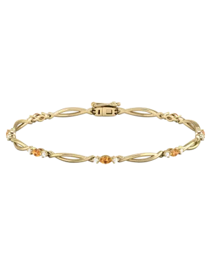 Citrine Bracelet - 10ct Yellow Gold Citrine & Diamond Bracelet - 787947