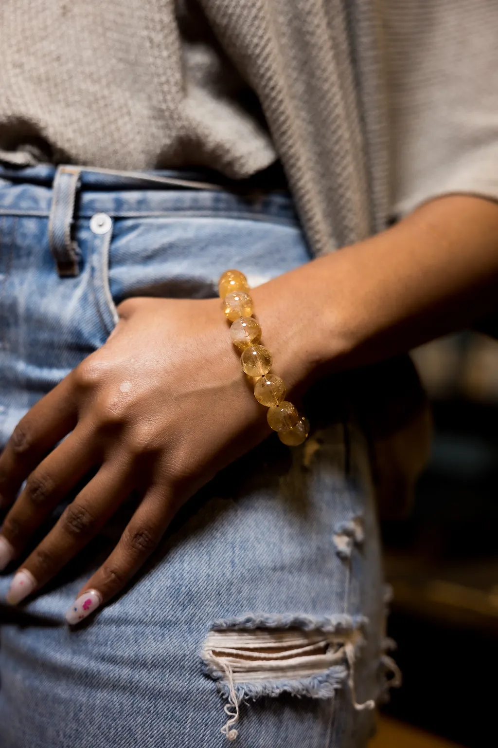 Citrine Gloss Natural Gemstone Bracelet