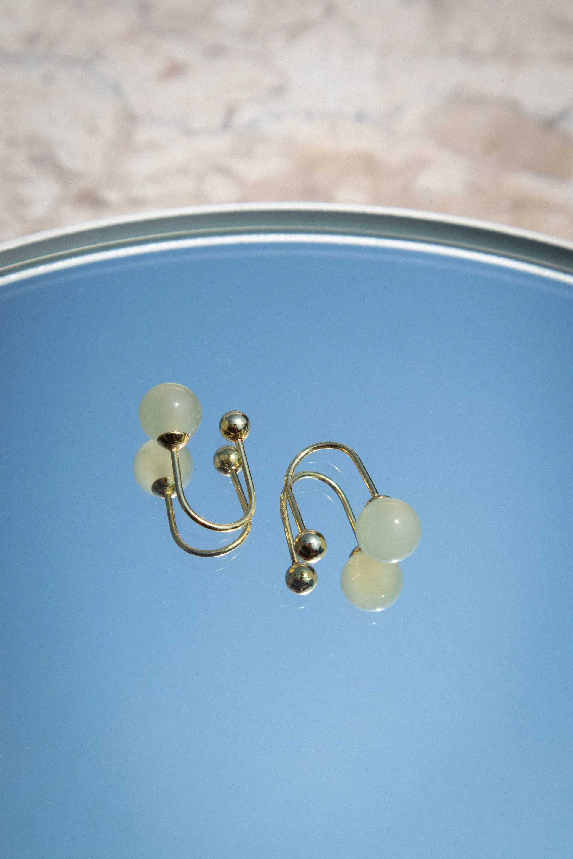 Clip — Jade cuff earrings