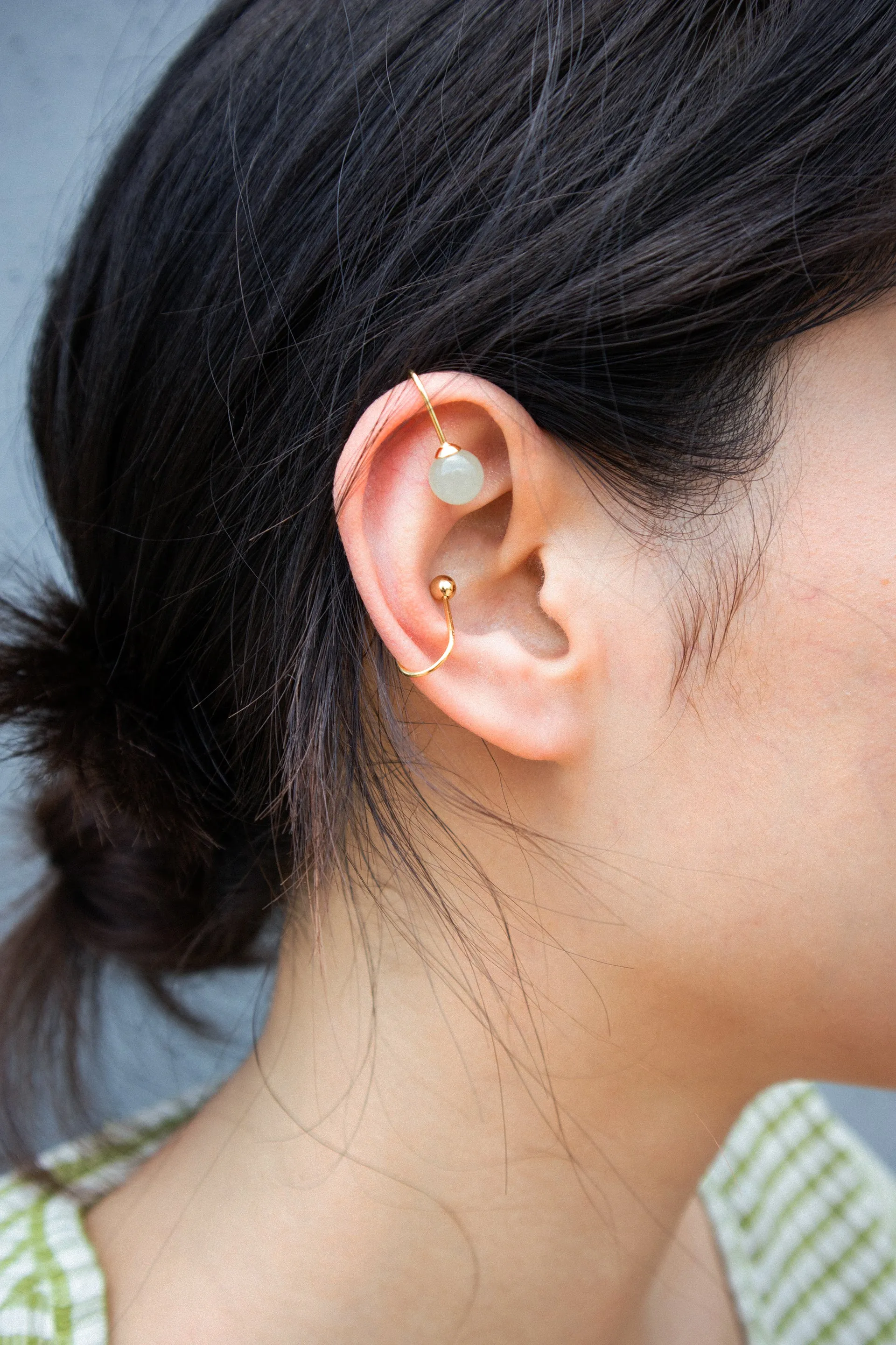 Clip — Jade cuff earrings