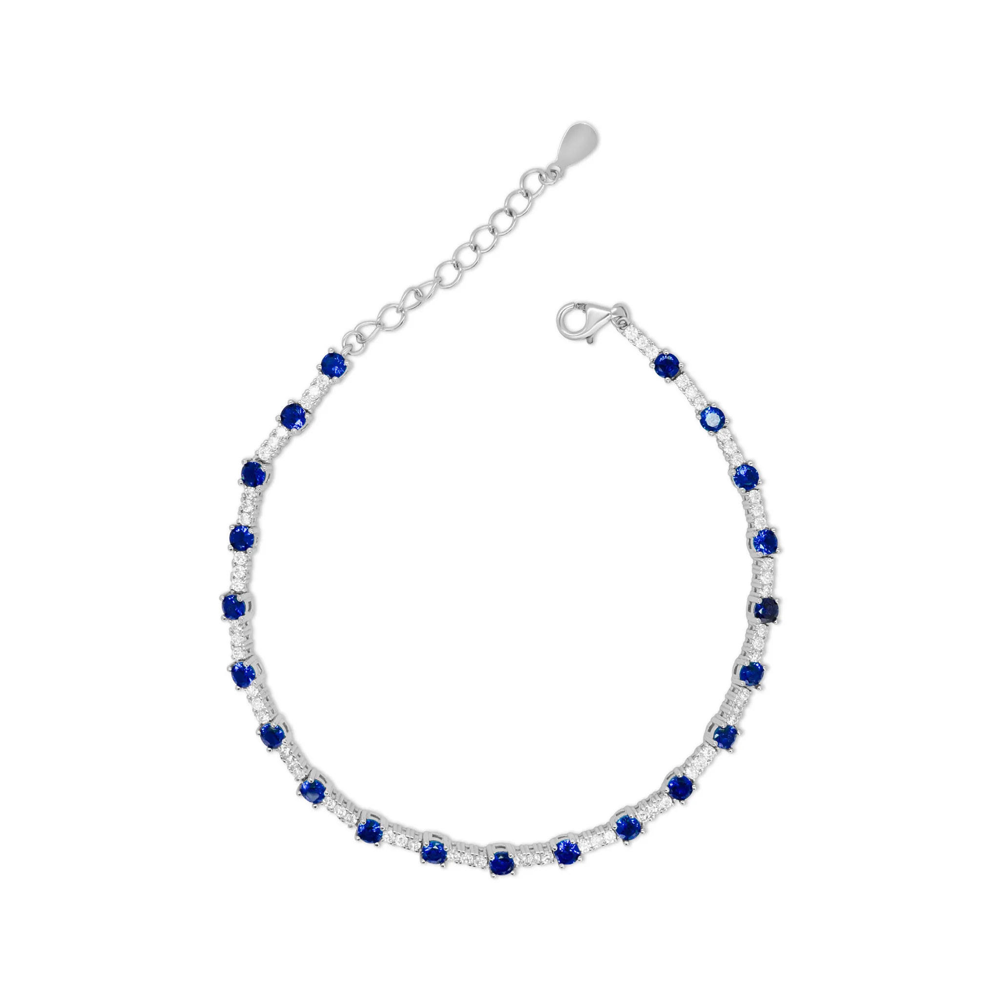 Colored and White Stone Tennis Bracelet