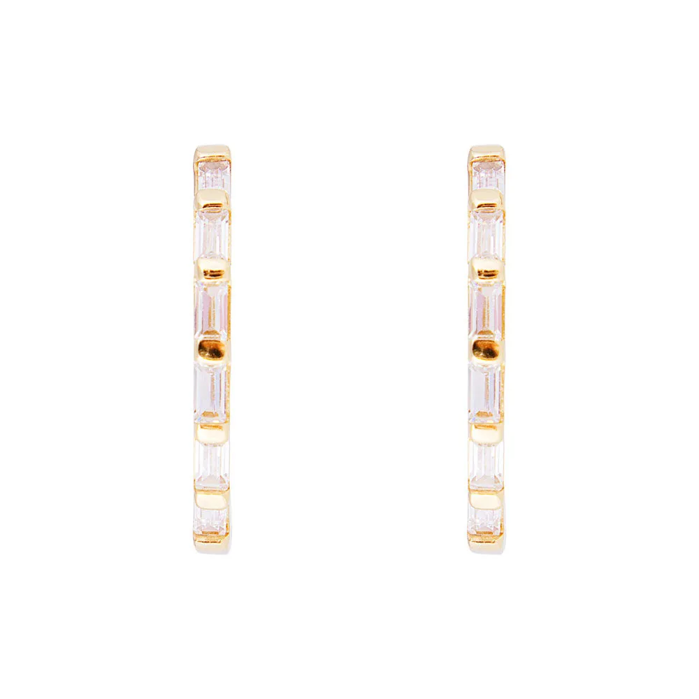 CRYSTAL BAGUETTE MAXI HOOPS