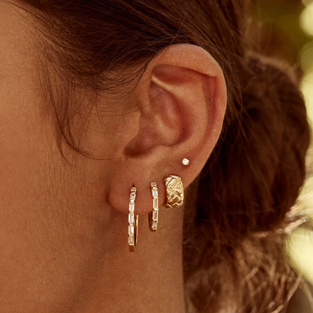 CRYSTAL BAGUETTE MAXI HOOPS