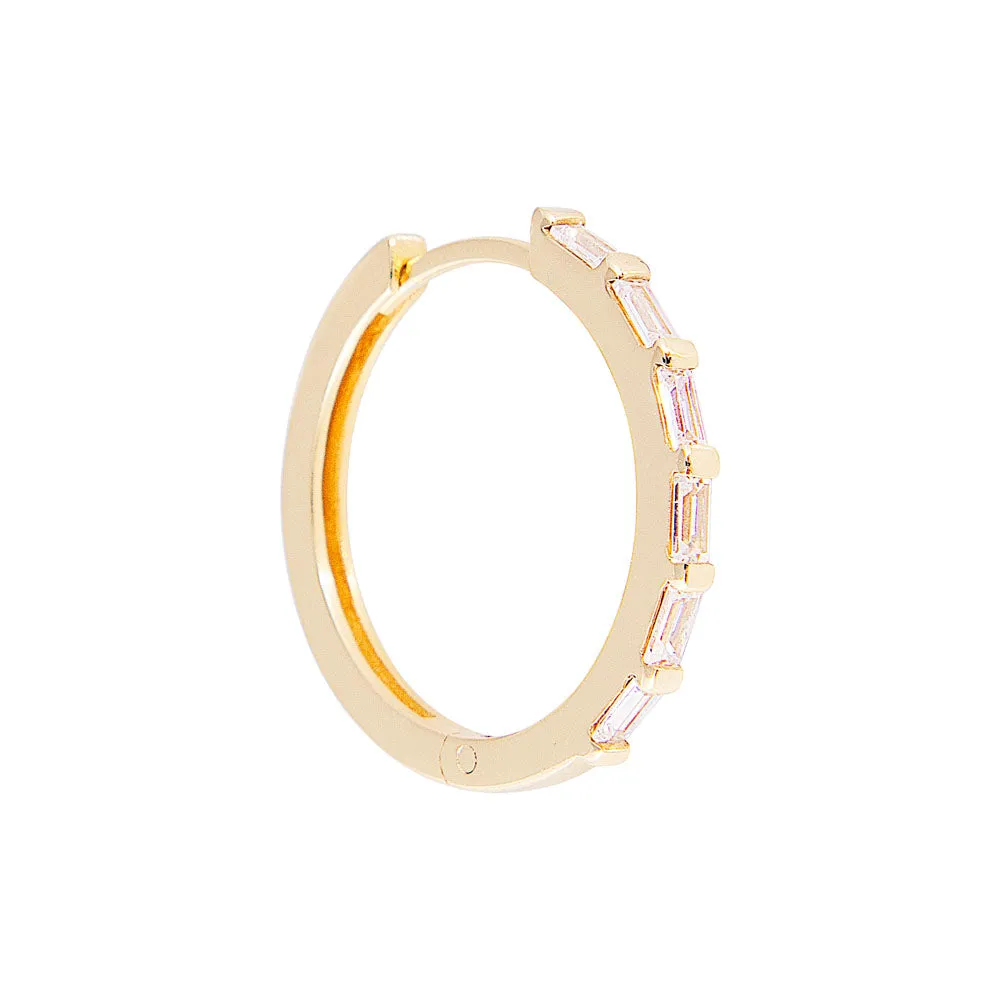 CRYSTAL BAGUETTE MAXI HOOPS