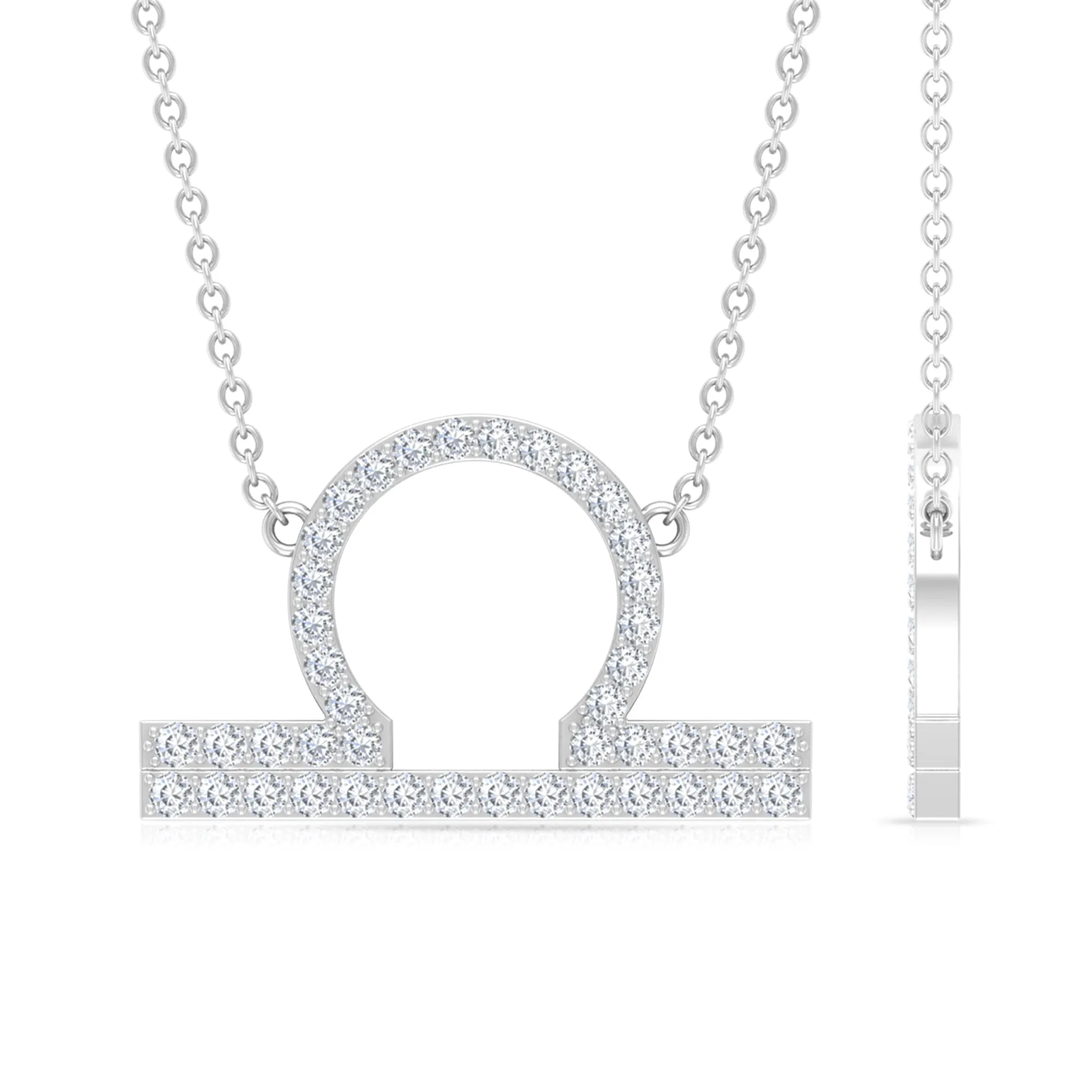 Cubic Zirconia Libra Zodiac Sign Necklace