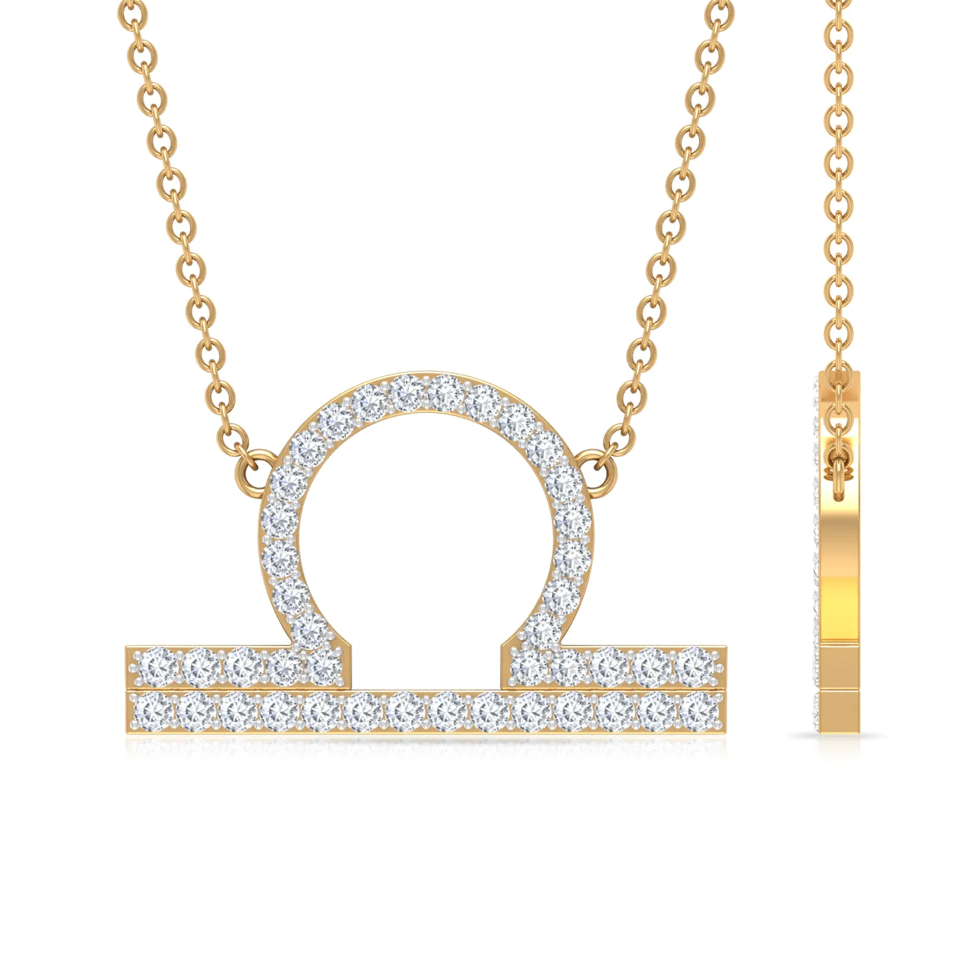 Cubic Zirconia Libra Zodiac Sign Necklace