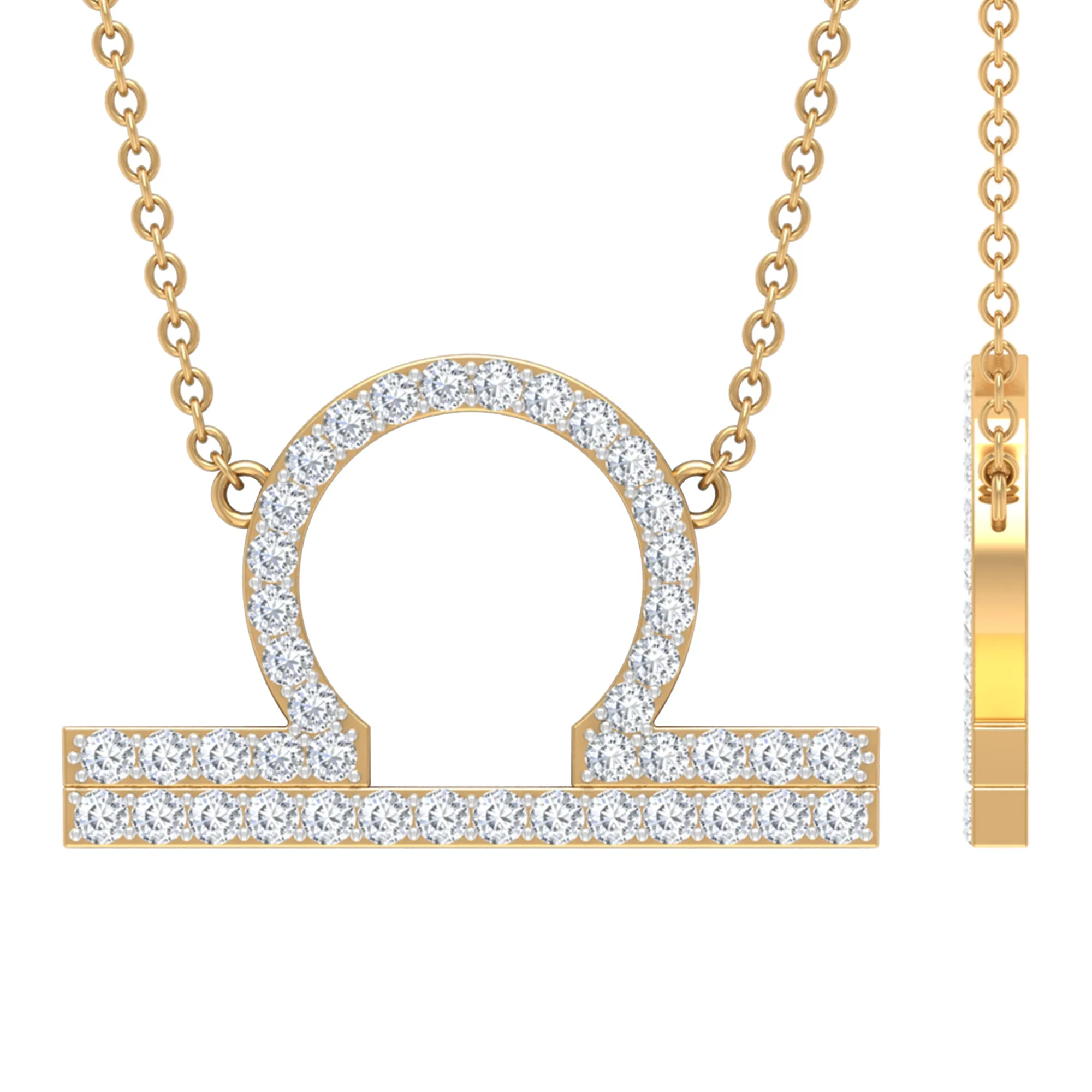 Cubic Zirconia Libra Zodiac Sign Necklace