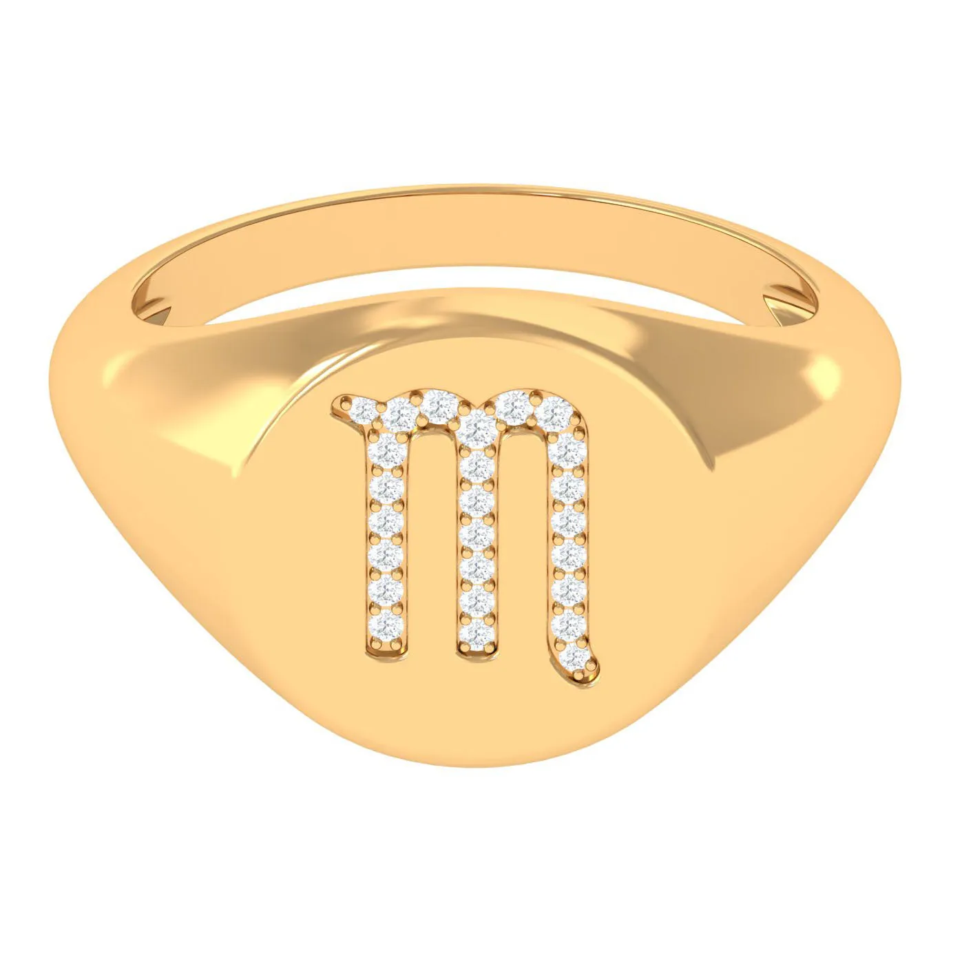 Cubic Zirconia Unisex Scorpio Zodiac Signet Ring