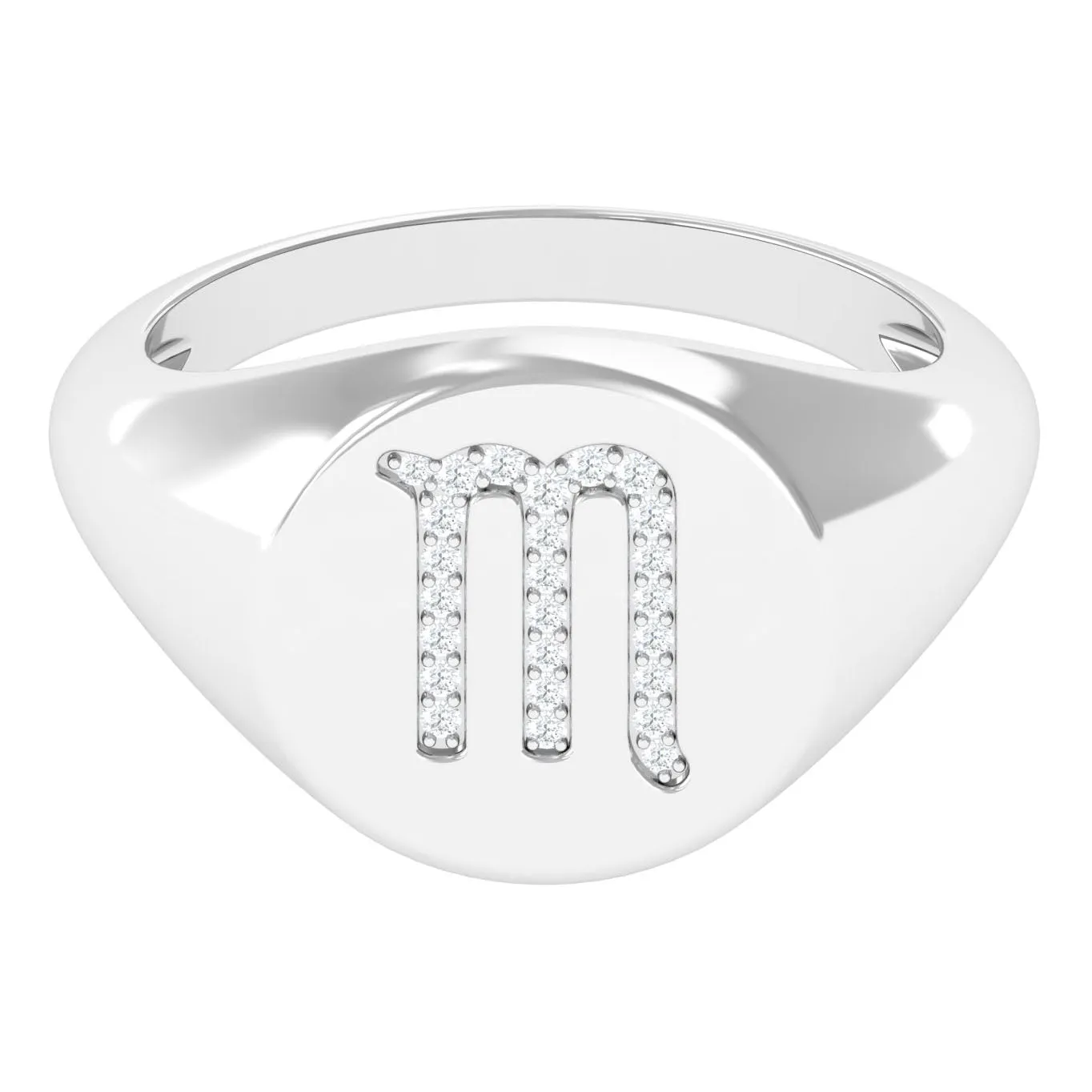 Cubic Zirconia Unisex Scorpio Zodiac Signet Ring