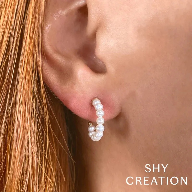 Cultured Pearl Hoop Earrings