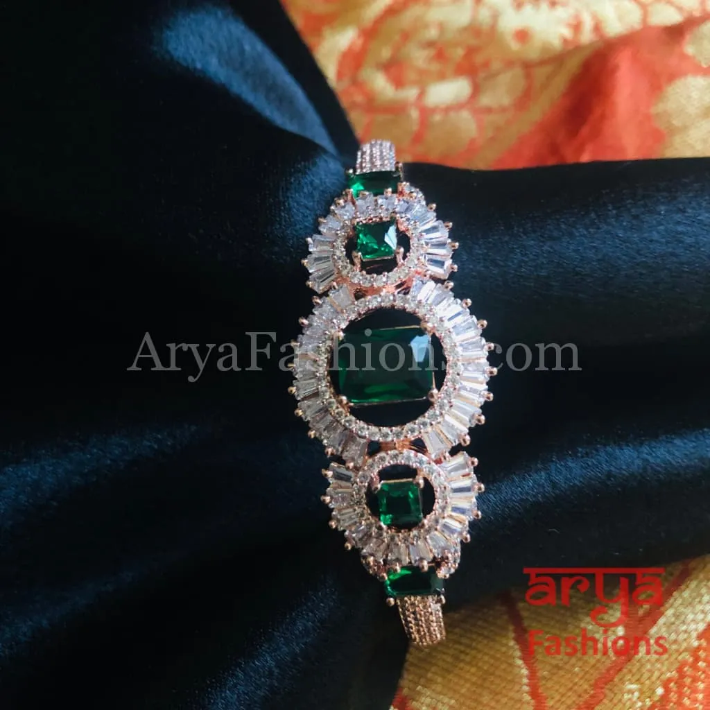 CZ Emerald Bracelet/ Indian Green Cubic Zirconia Bracelet