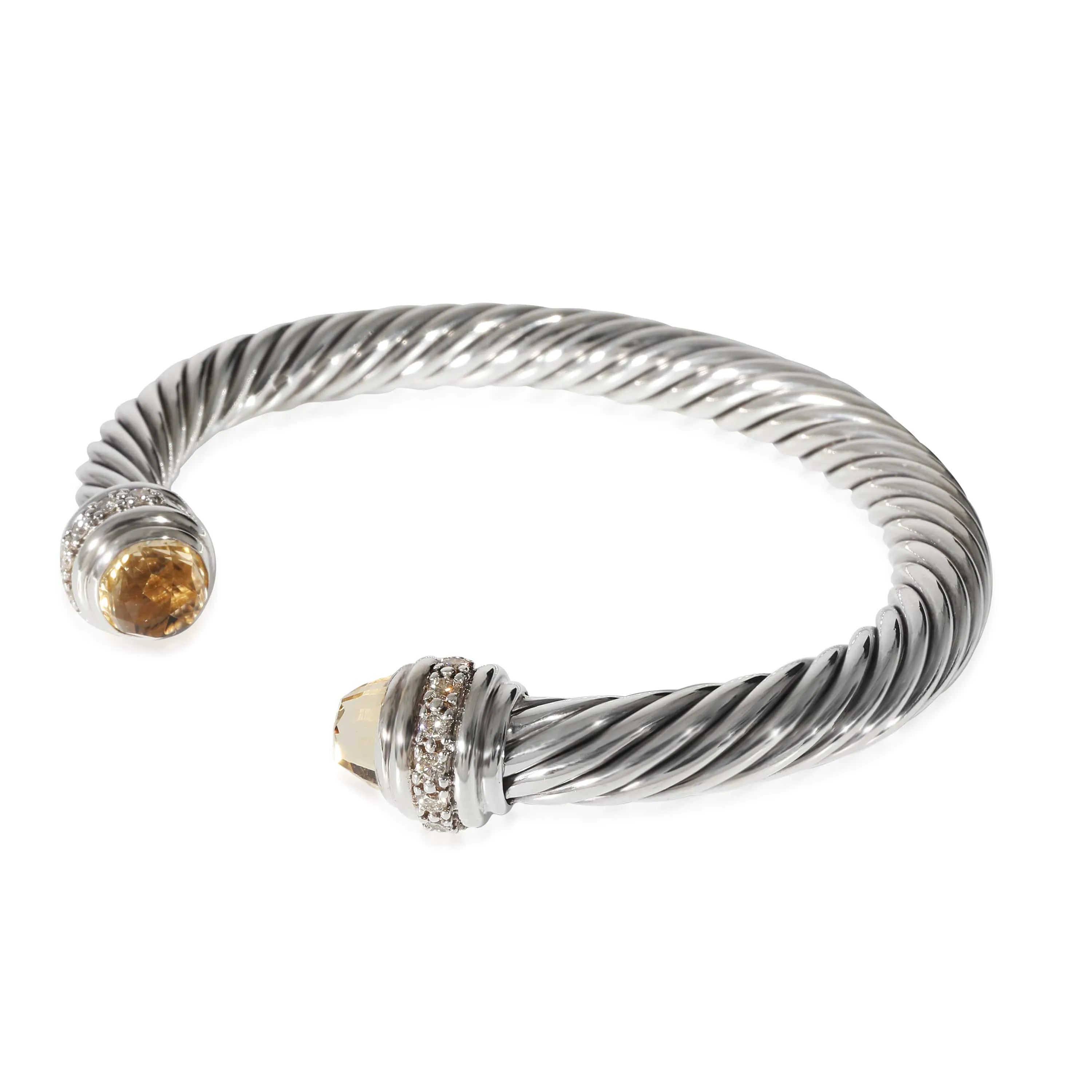 David Yurman Cable Bracelet With Citrine in Sterling Silver 0.41 CTW