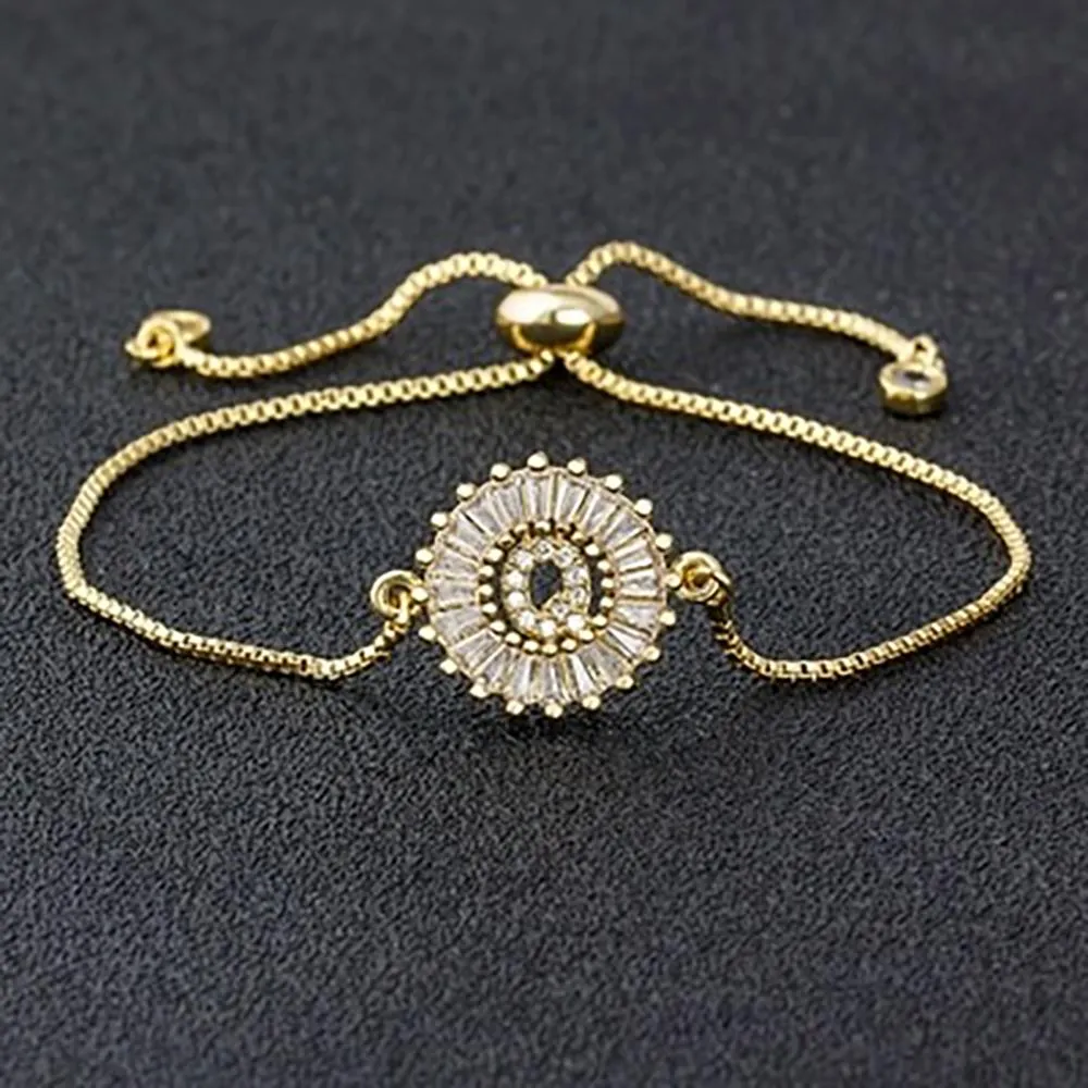 Delicate Initial Letter Charm Personalized Bracelet
